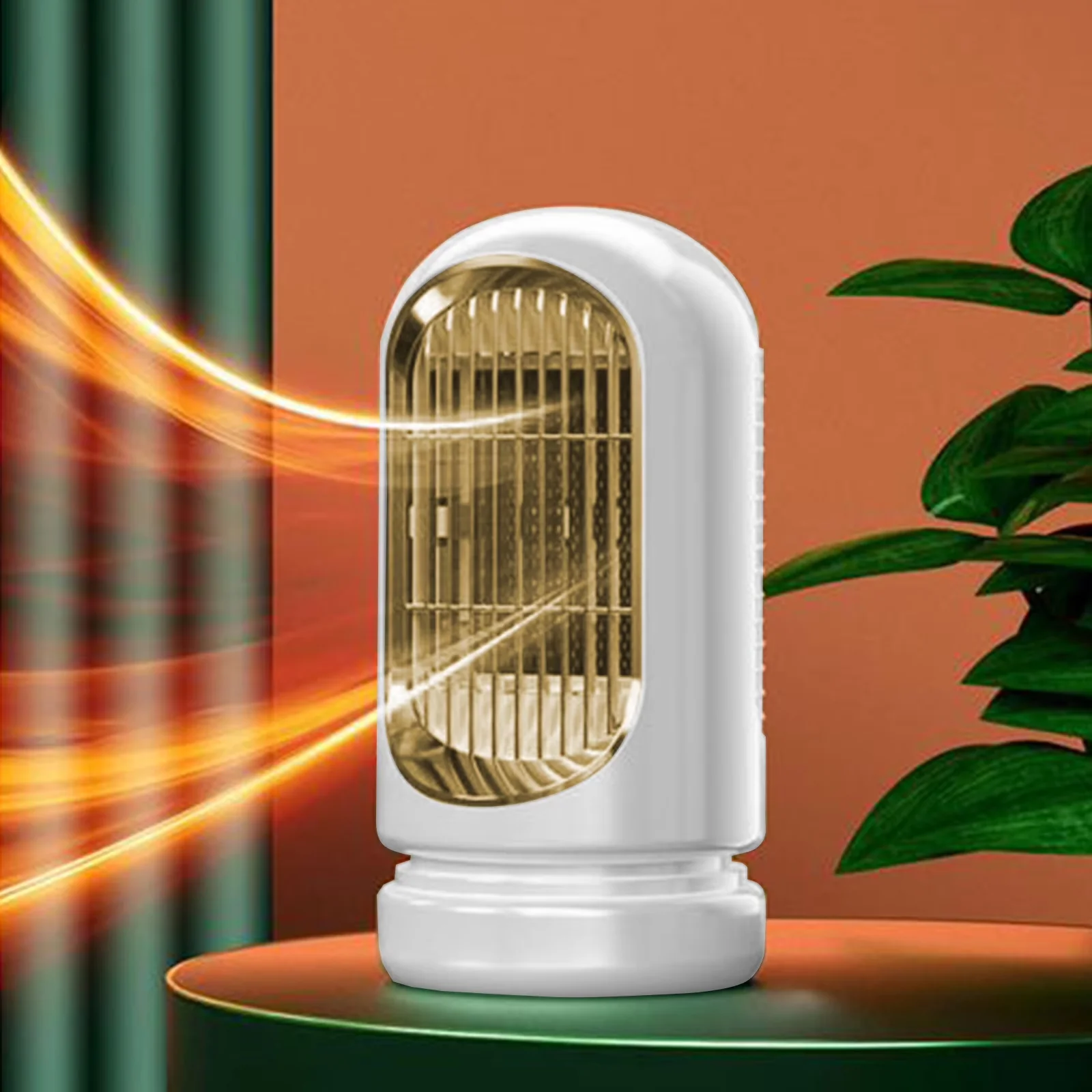 Portable And Electric Space Heater Durable with Automatic Shutoff, Material: ABS, Small Bladeless Fan - White for Bathroom, Office Model DEDCB4