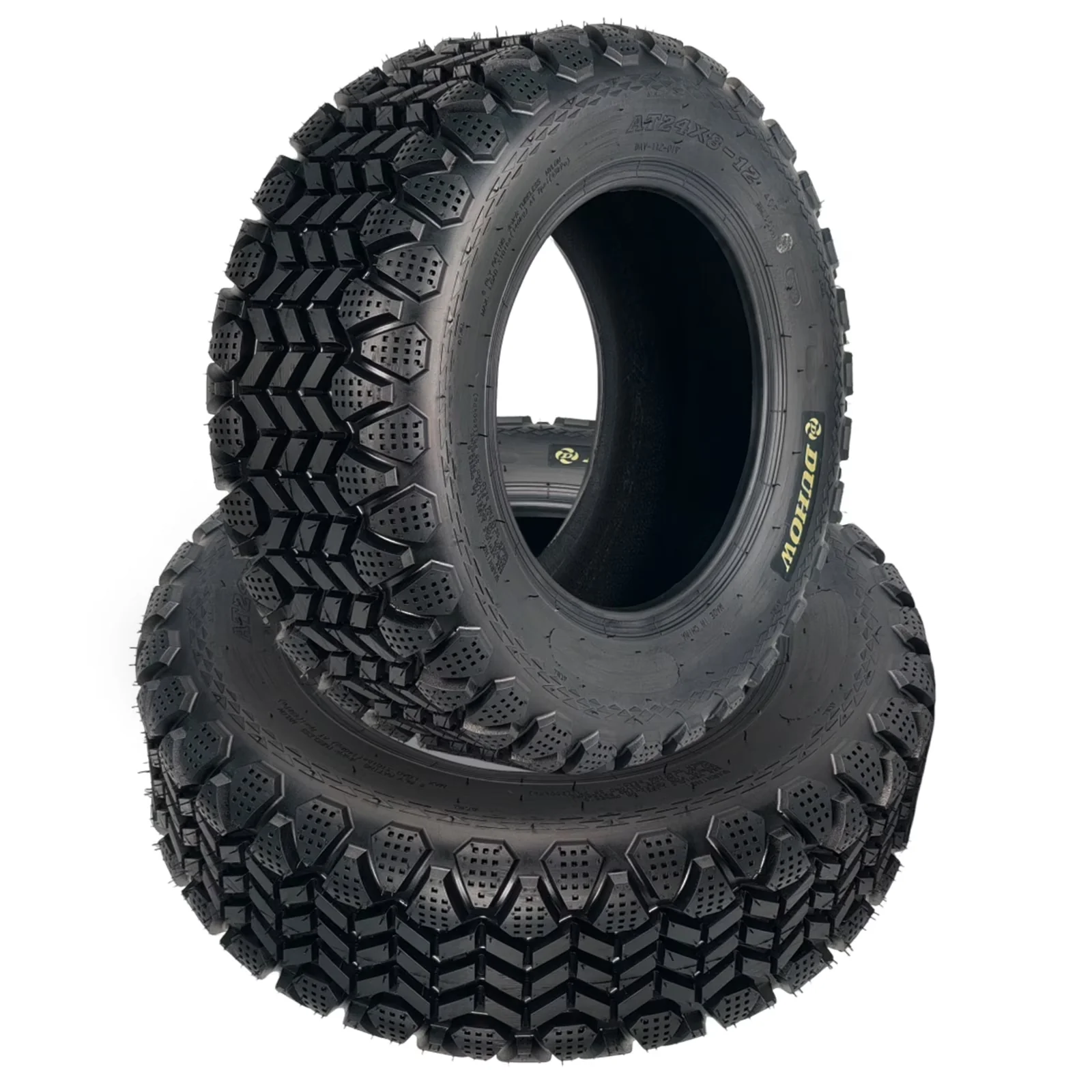 Sleek Atv Tire with Heavy-Duty, Set of 2, 24x8-12 Heavy Duty 6PR All-Terrain Tires - Model 802721