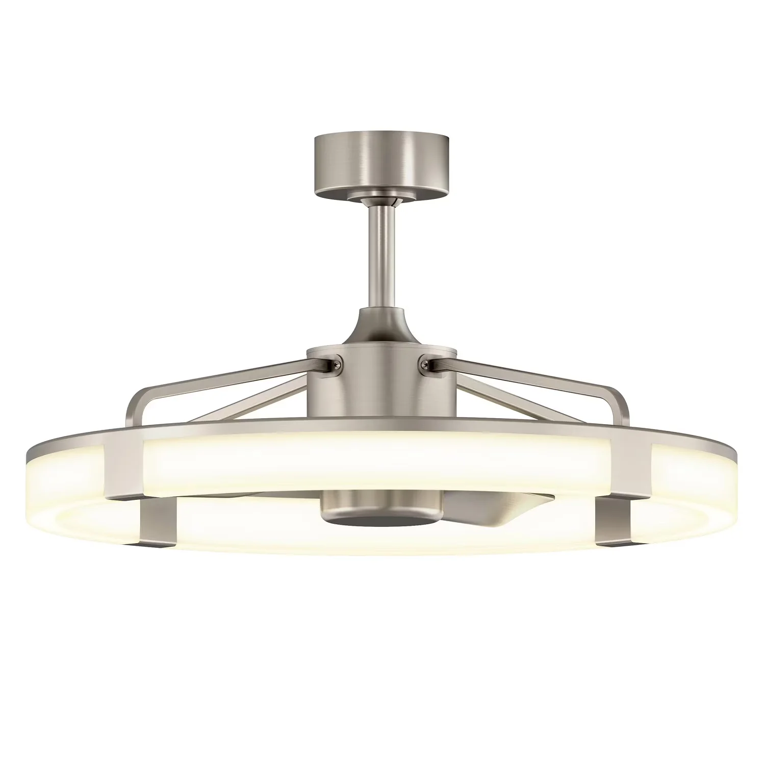 Essential Ceiling Fan with LED, Modern, Dimmable - Metal Silver Sunnyvale Model 7F601B
