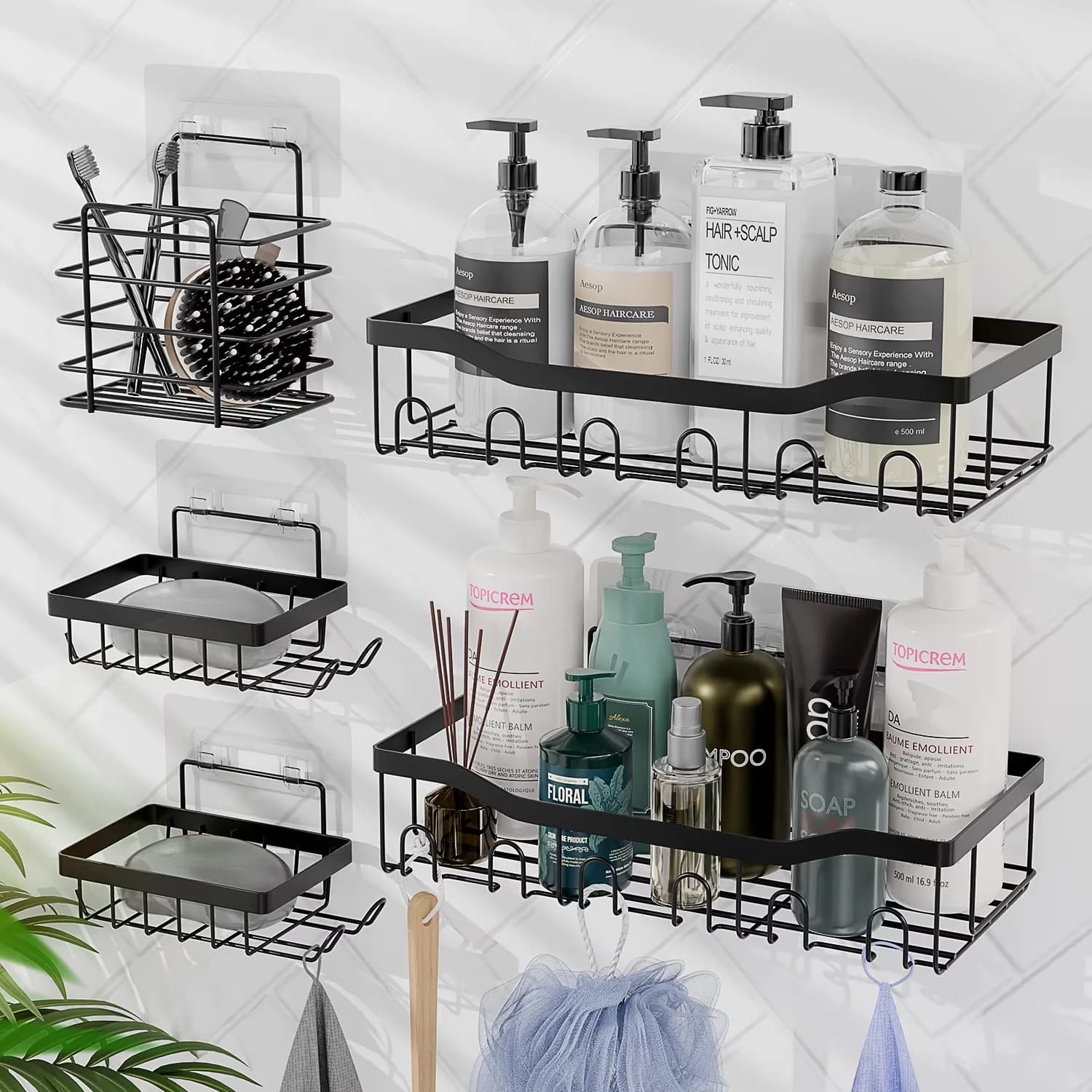 Essential Bathroom Renovation with Rust Resistant, Divided, Hanging - Black Heavy Duty Stainless Steel Model 2E2996