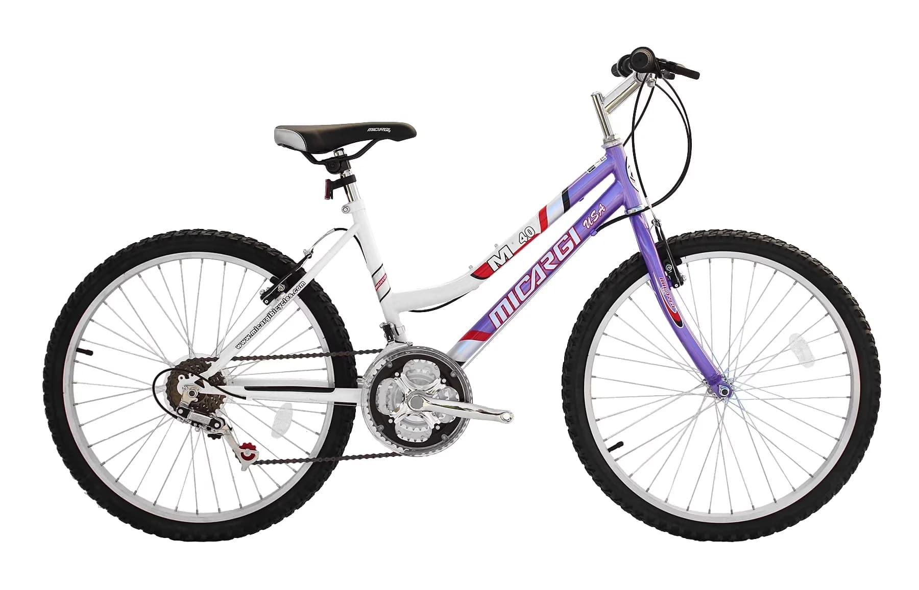 Premium Mountain Bike with Adjustable Seat Height, Steel Frame Alloy Rims 36 H, Purple - Purple Model 172337