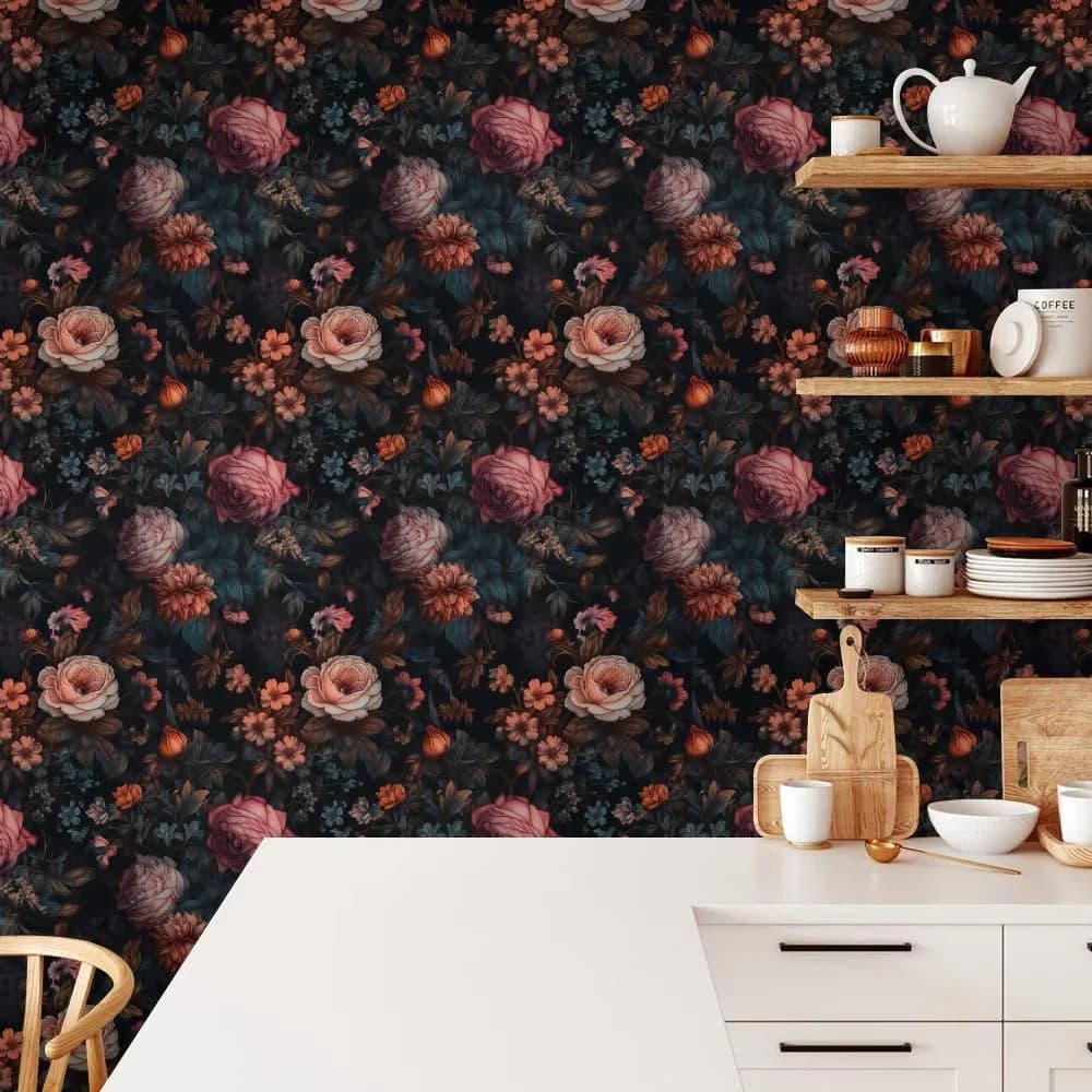 Wallpaper Efficient with Removable - Pink Florals Pvc Vintage - Durable Build Model 08D190