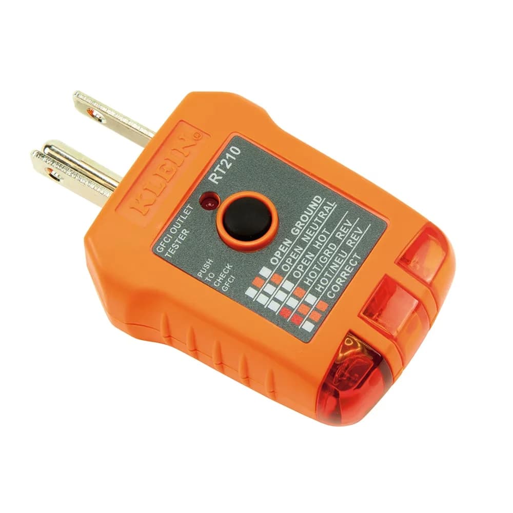 Quality Pro Tool with Operating temp: 32F to 140F (0C to 40C)., RT210 GFCI Receptacle Tester - Black Model EBC43E