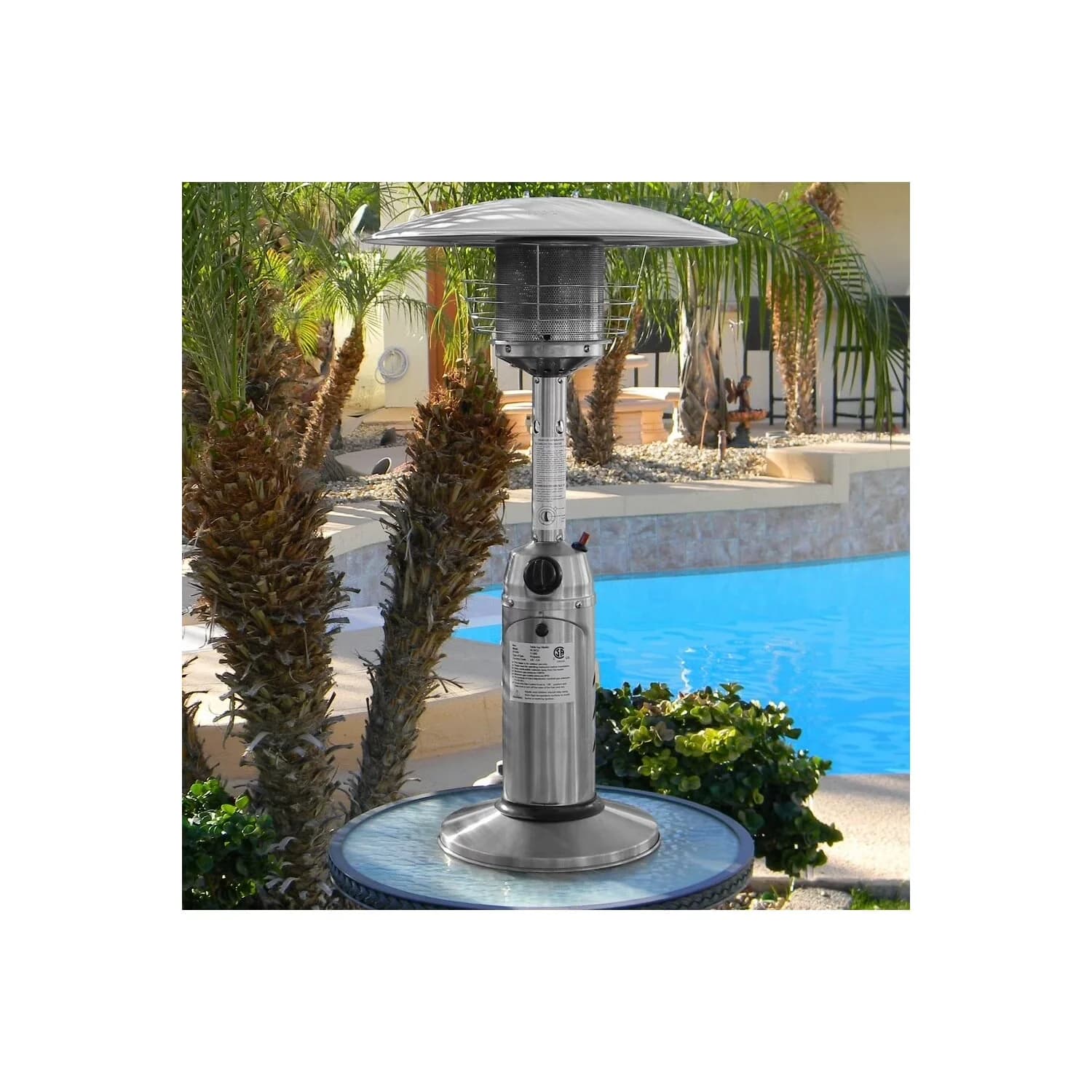 Durable Outdoor Heating with Portable, 3.5' radius of heat coverage - Silver HLDS032-B Model 40B528