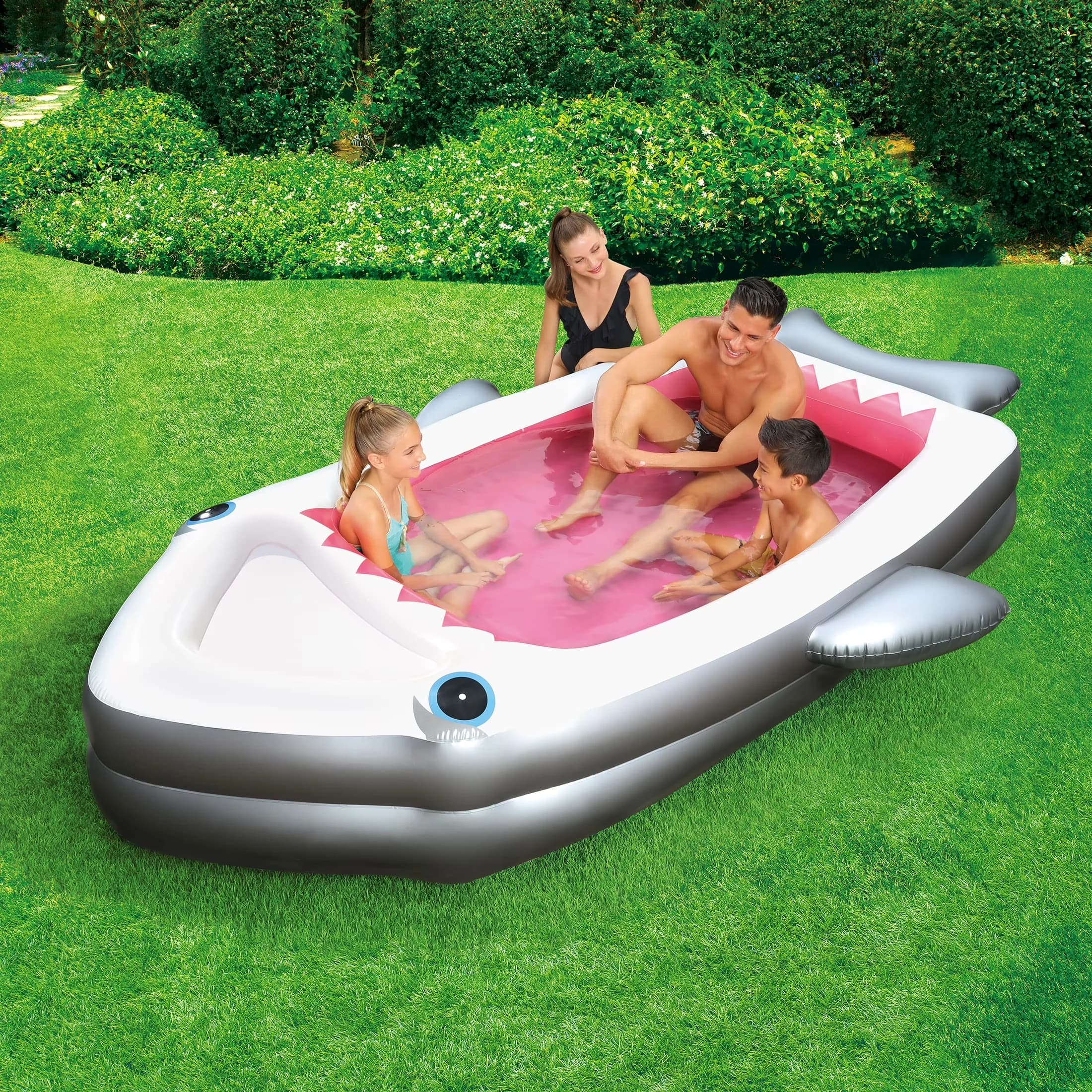 Classic Inflatable Pool with Puncture Resistant, Hilarious shark jaw design - Multicolor Model 950C90