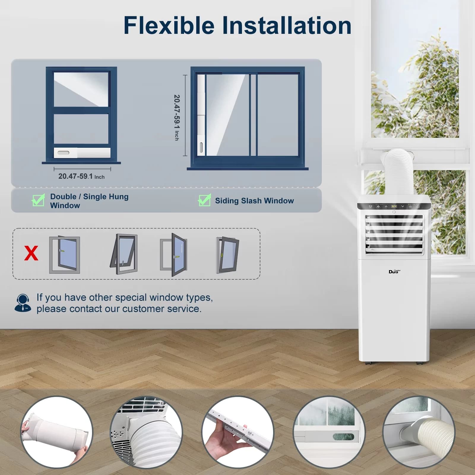 Premium Air Conditioner with 8500 BTU, Timer, 8500 BTU Portable - 5100BTU Model B8CDC3