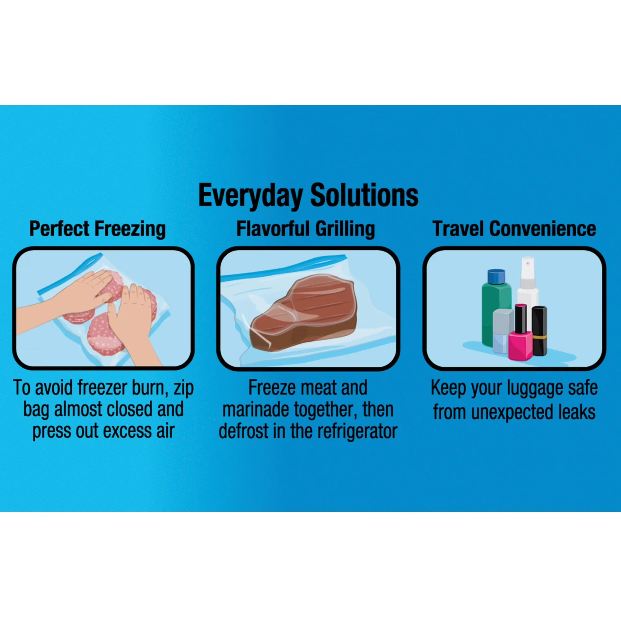 Modern Moving with Label Panel, Self Standing, Freezer Guard Double Zipper Freezer Bags - Clear Plastic Model 18364E