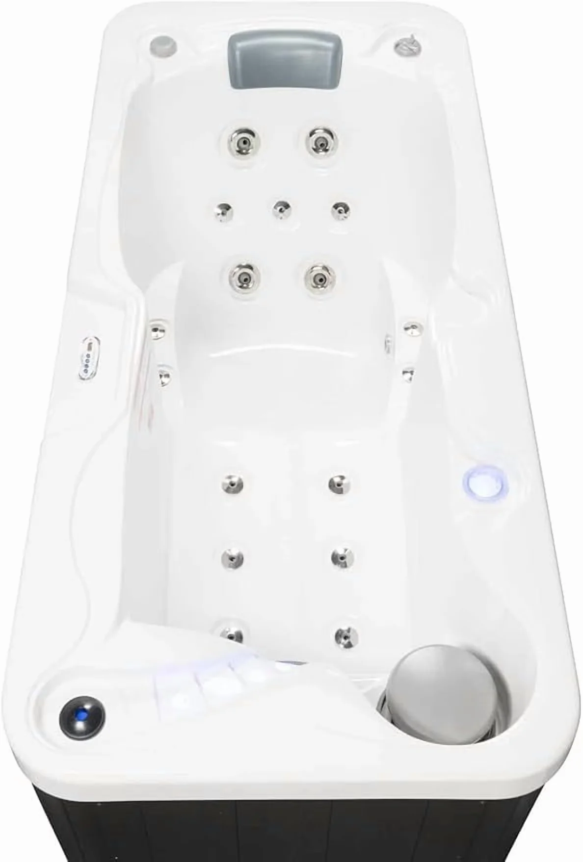 Efficient Hot Tub with 19 Therapy Jets and Digital Controls, Ideal - White for Indoor, Outdoor Model C7AAC7