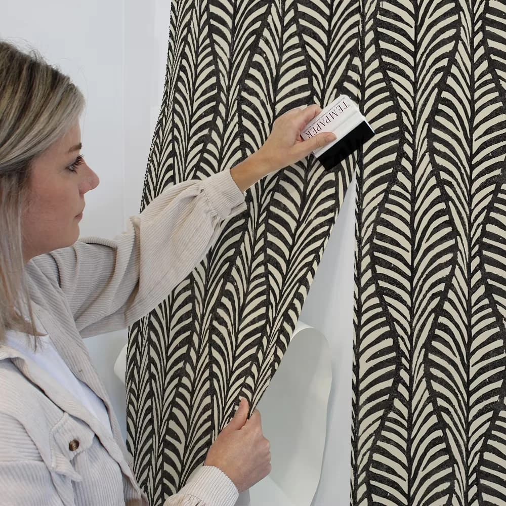 Essential Wallpaper with Easy To Clean, Adjustable, Washable - Black Jade Vinyl Model DF80C3