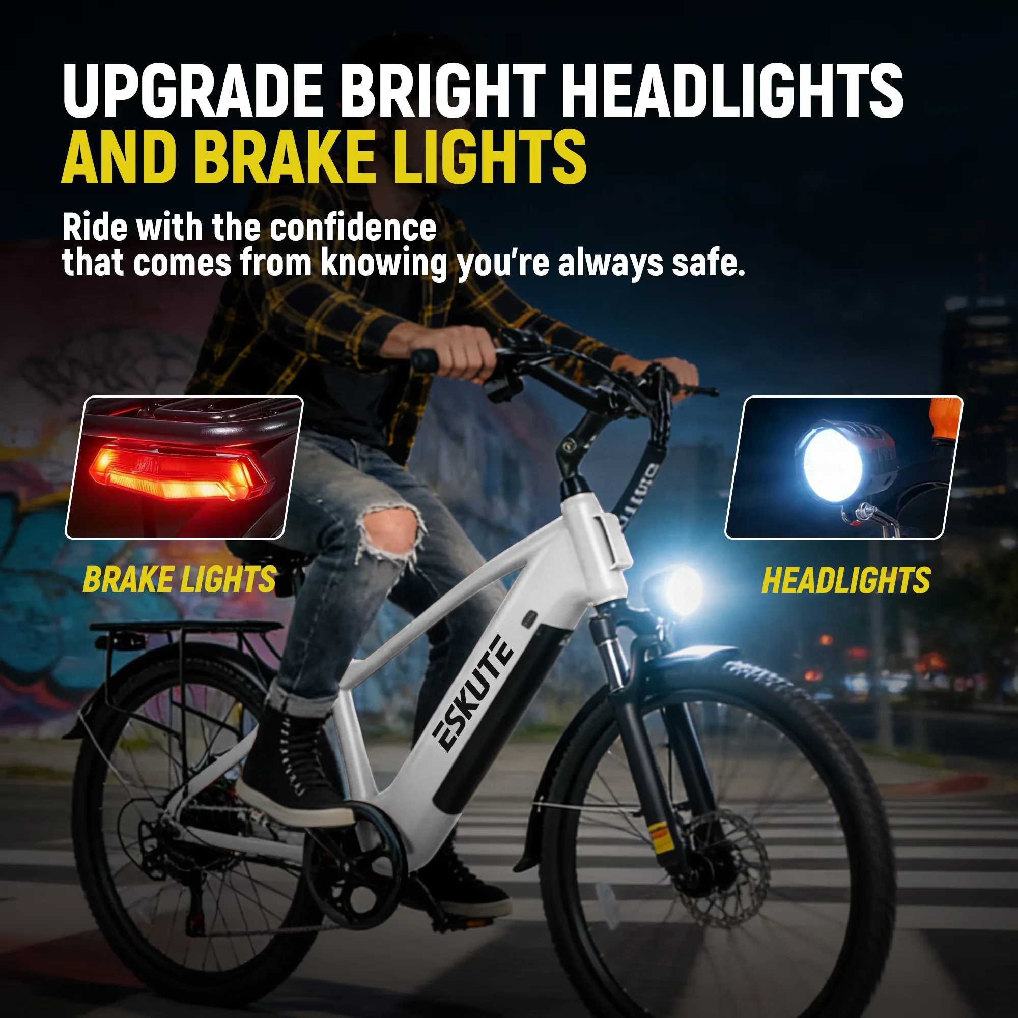 Electric Bike Premium with Battery, 1300W, Adult - White 70 - Reliable Performance Model A429A8