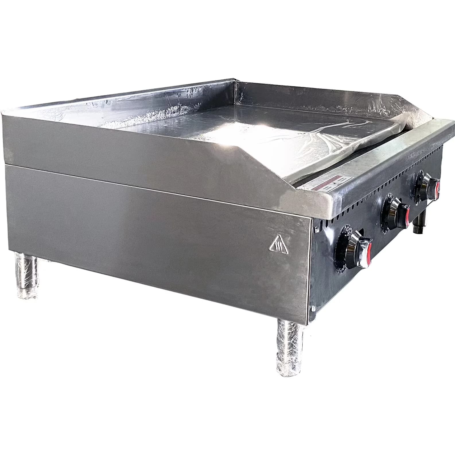 Stylish Flat Top Grill with 90000 BTU, 36” Commercial Thermostat Gas Griddle - Silver Stainless Steel Model 68AA2B