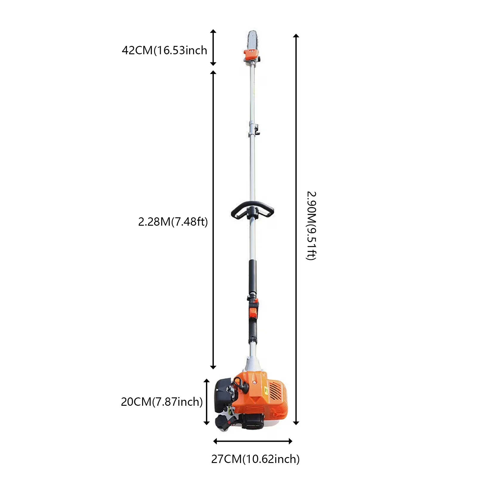 Durable Pole Saw with Telescoping - Orange Powered - Modern Design Model B8A222