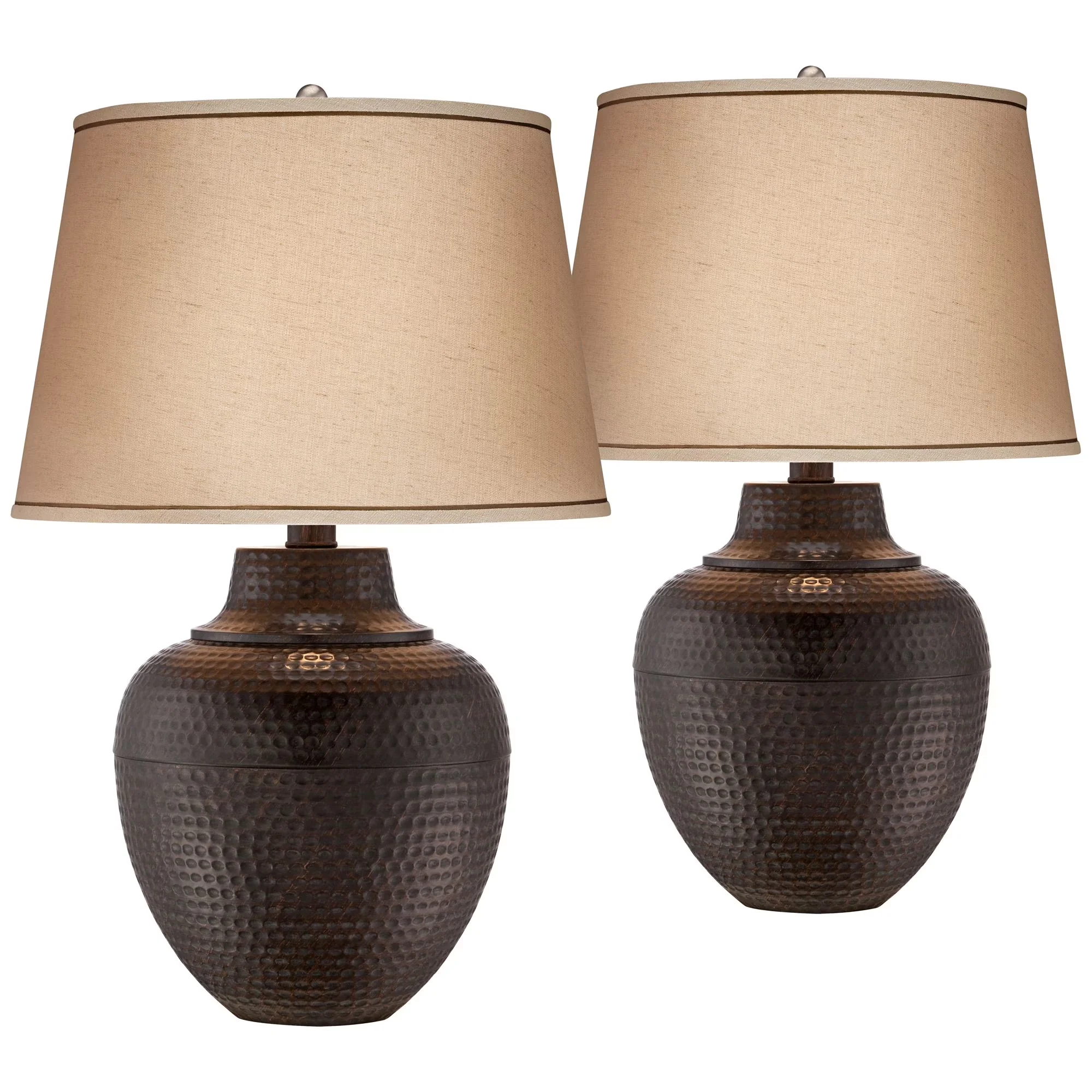 Lamp Set Efficient with Incandescent - Metal Brown for Living Room, Bedroom Model 9C3C47