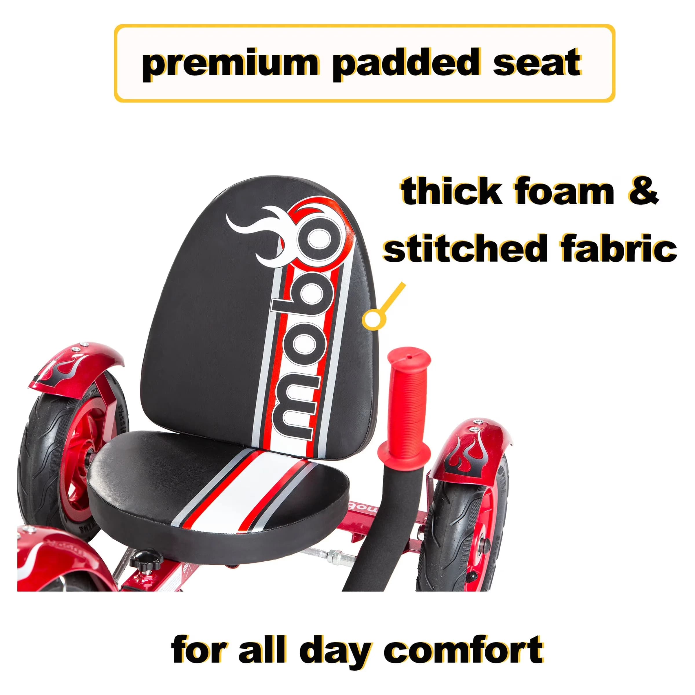 Kids Bike Premium with Adjustable Seat, Toddler Big Wheel Ride On Trike - Red Model F55AC0