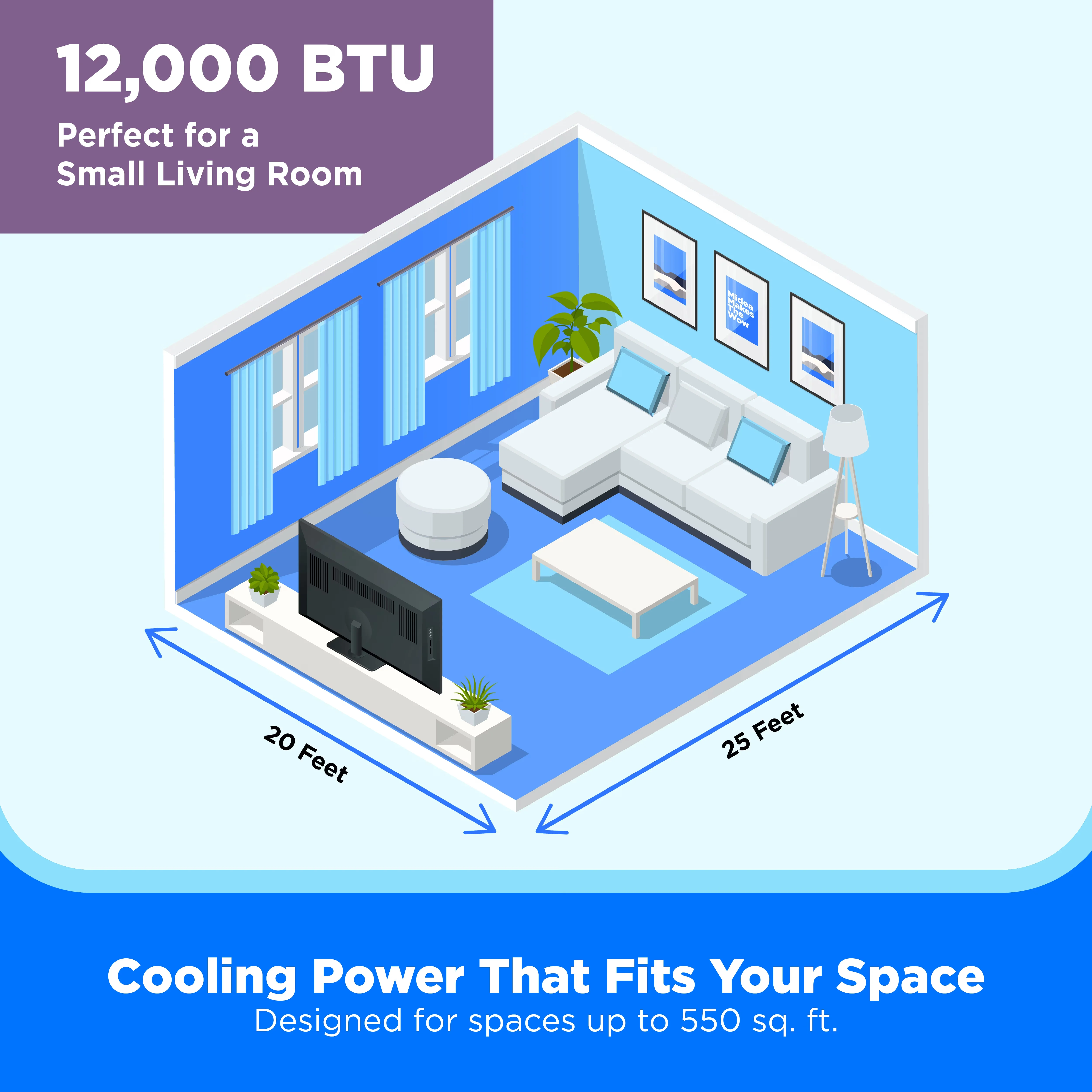 Air Conditioner Durable with 12000 BTU, Remote Controlled, Filter Light Reminder - Black Model 230C80