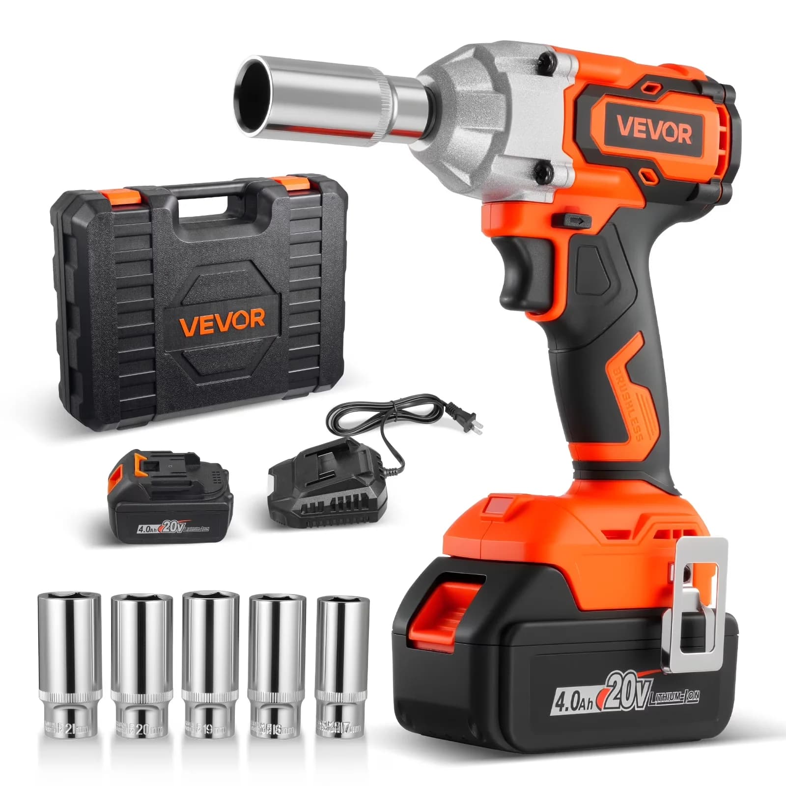 Efficient Air Tools Compressor with Battery, 20V, Cordless Impact Wrench - Model D1B10F