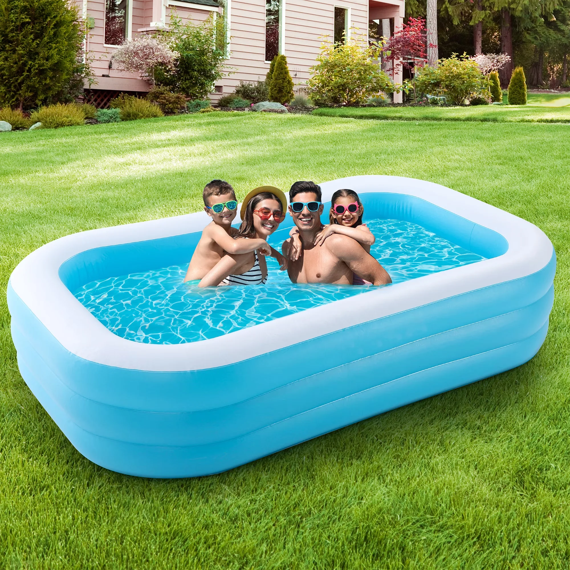 Inflatable Pool Stylish with Rugged & Durable, Portable & Storable, Time-Saving & Labor-Saving Drainage for Outdoor, Party - Model 17DB01