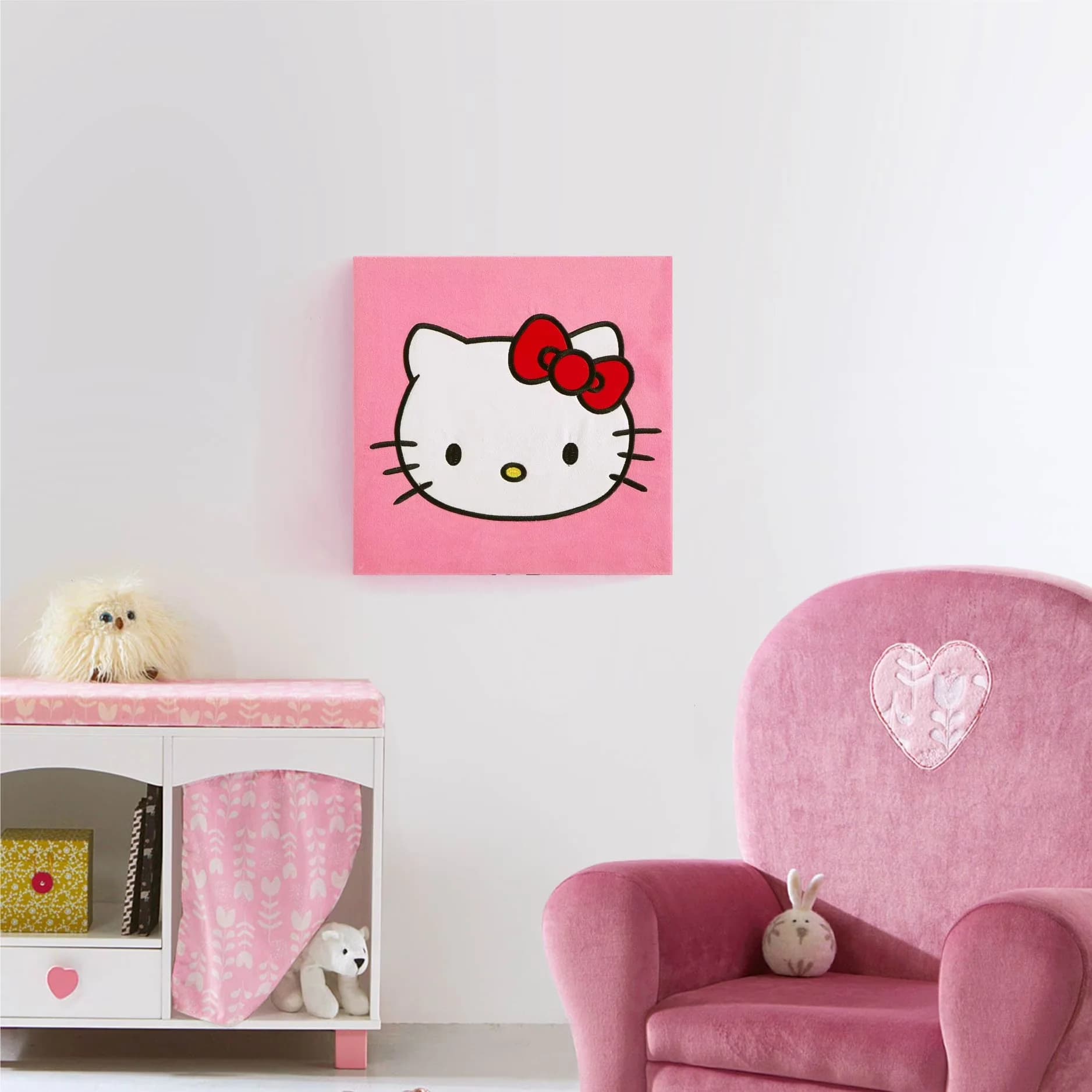 Compact Wallpaper Wall Decals Wall Covering - Canvas Pink Sanrio for General Purpose Model 83E27D