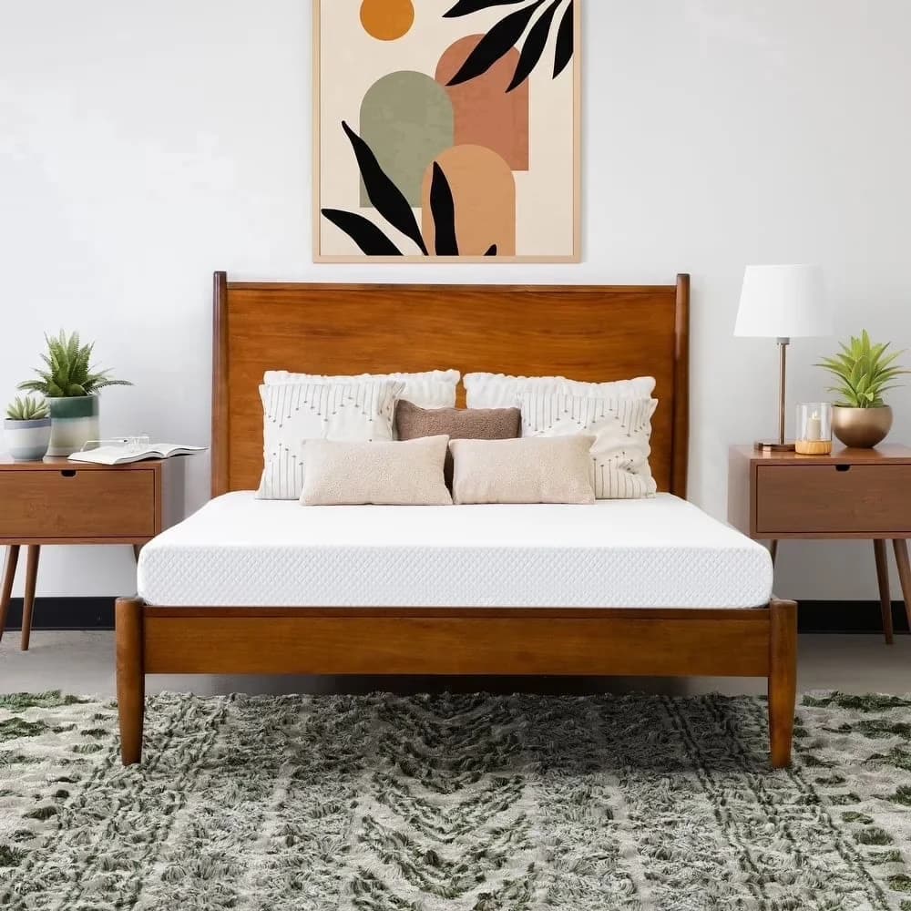 Modern Mattresses Accessory with Removable Cover, Mattress-In-A-Box, Low Motion Transfer - White Memory Foam, Fabric Model 8C9B5E