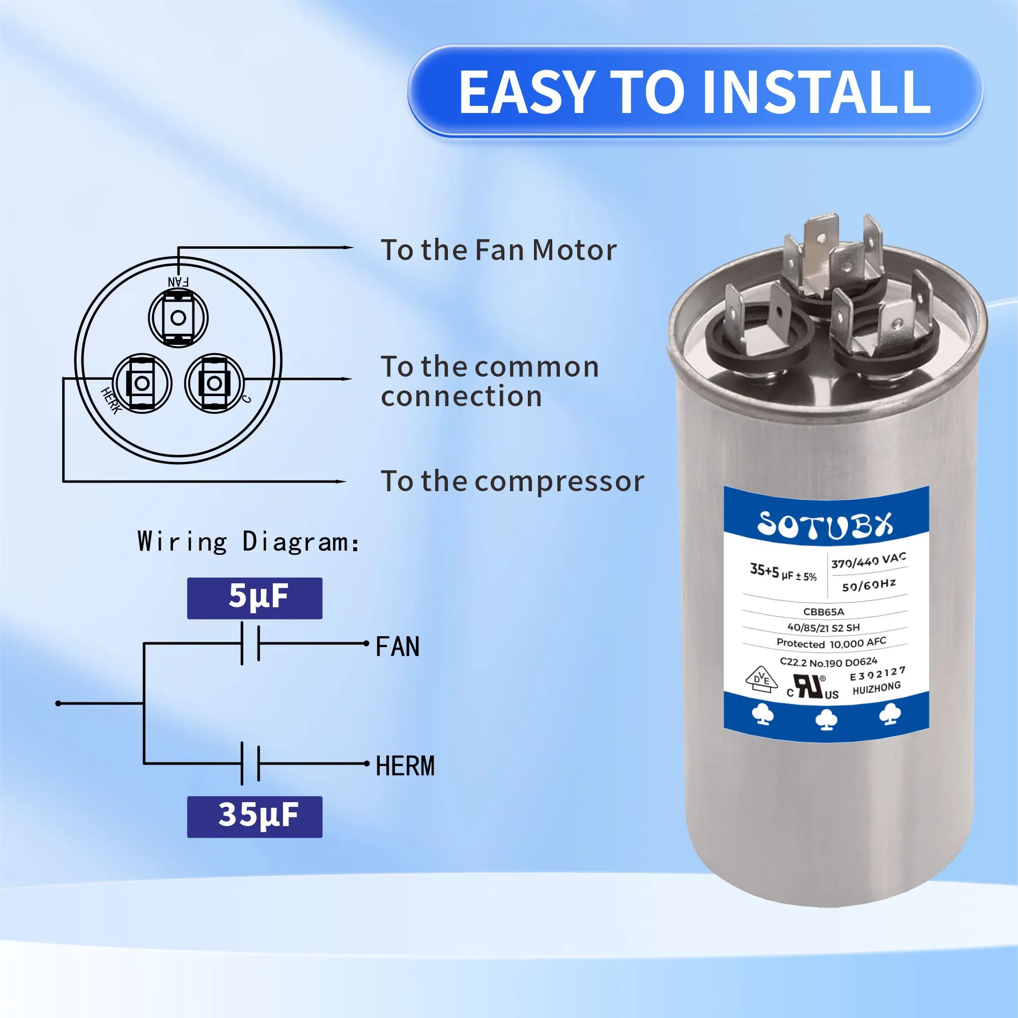 Air Conditioner Sleek with 370V, Low Loss, Filling Compound: Castor Oil filled - Model 691A7F