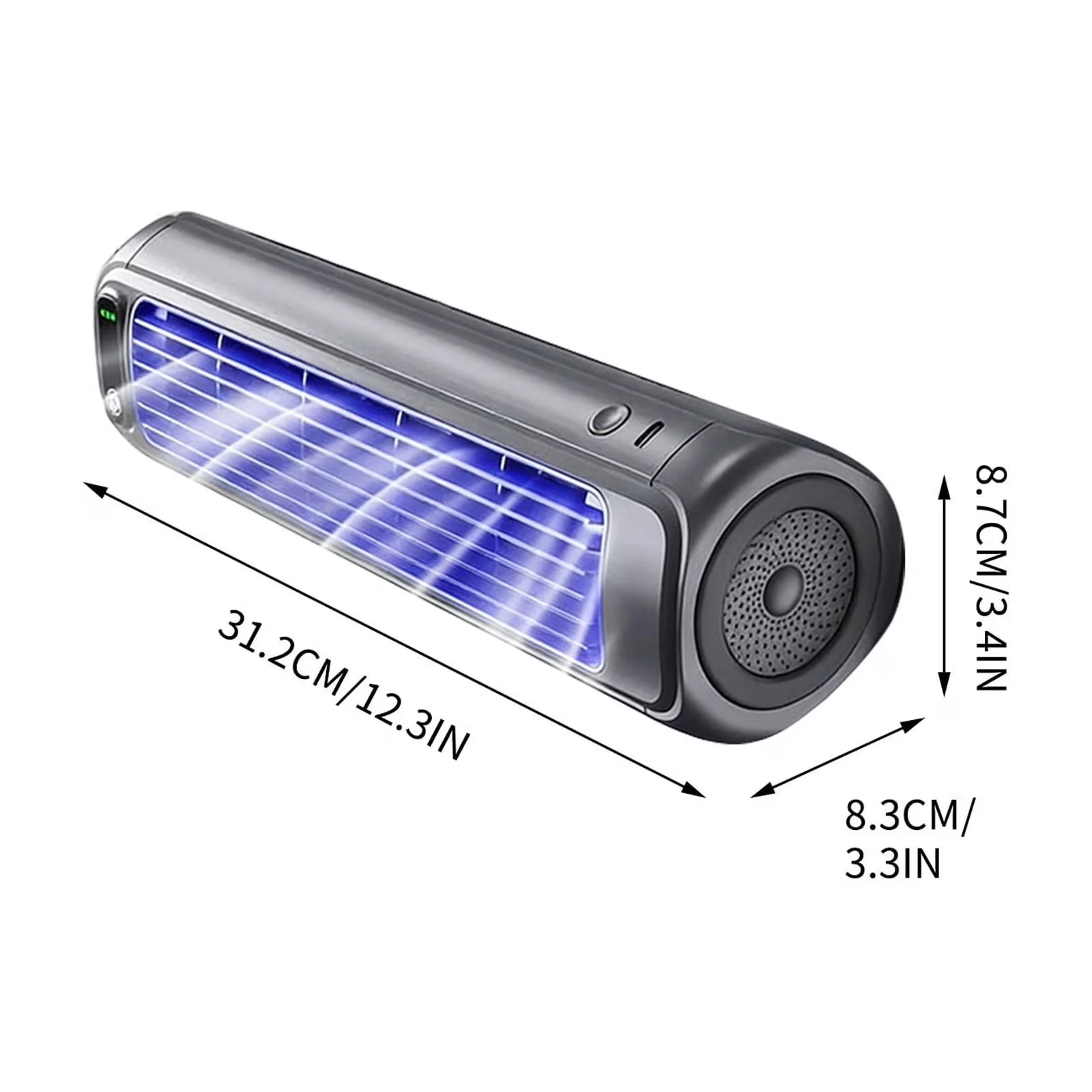 Fans In Cooling Durable with Battery, Rotating Head - Gray Plastic for Home Office, Bedroom Model 40DA5D