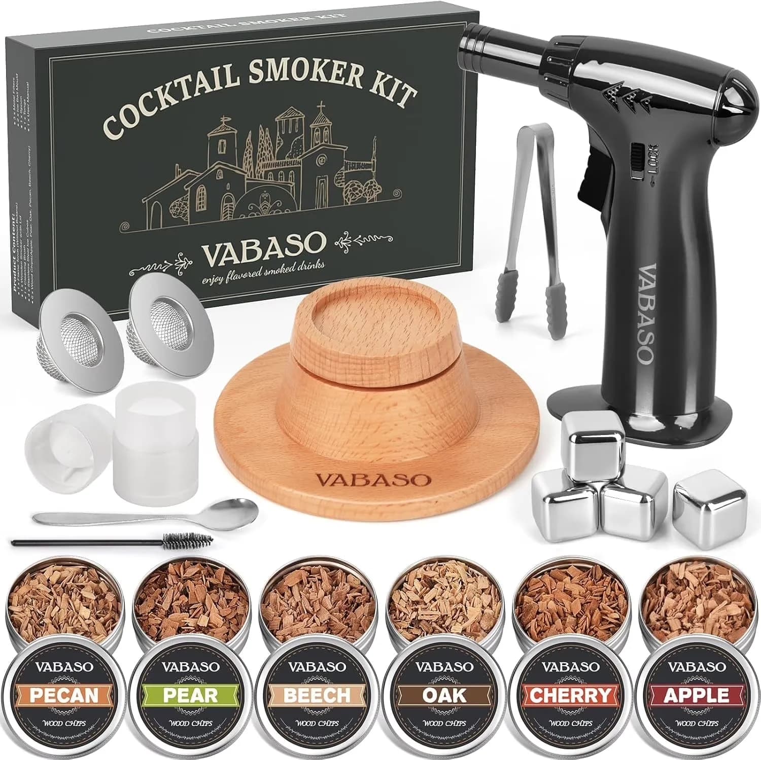 Efficient Smoker with Cold Smoker, Ideal Gift, Whiskey Kit - Metal, Pp Black Model 198978