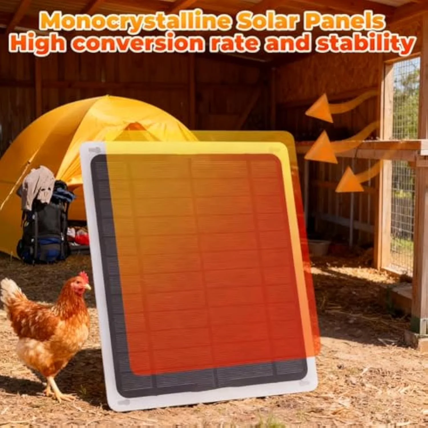 Portable And Electric Space Heater Quality with Solar, 30W - Black IP65 Model E99686