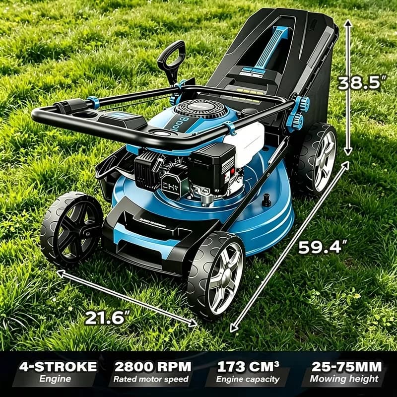 Professional Push Mower with Adjustable Cutting Height, a 210cc 4-stroke engine - Blue Model CC31CD