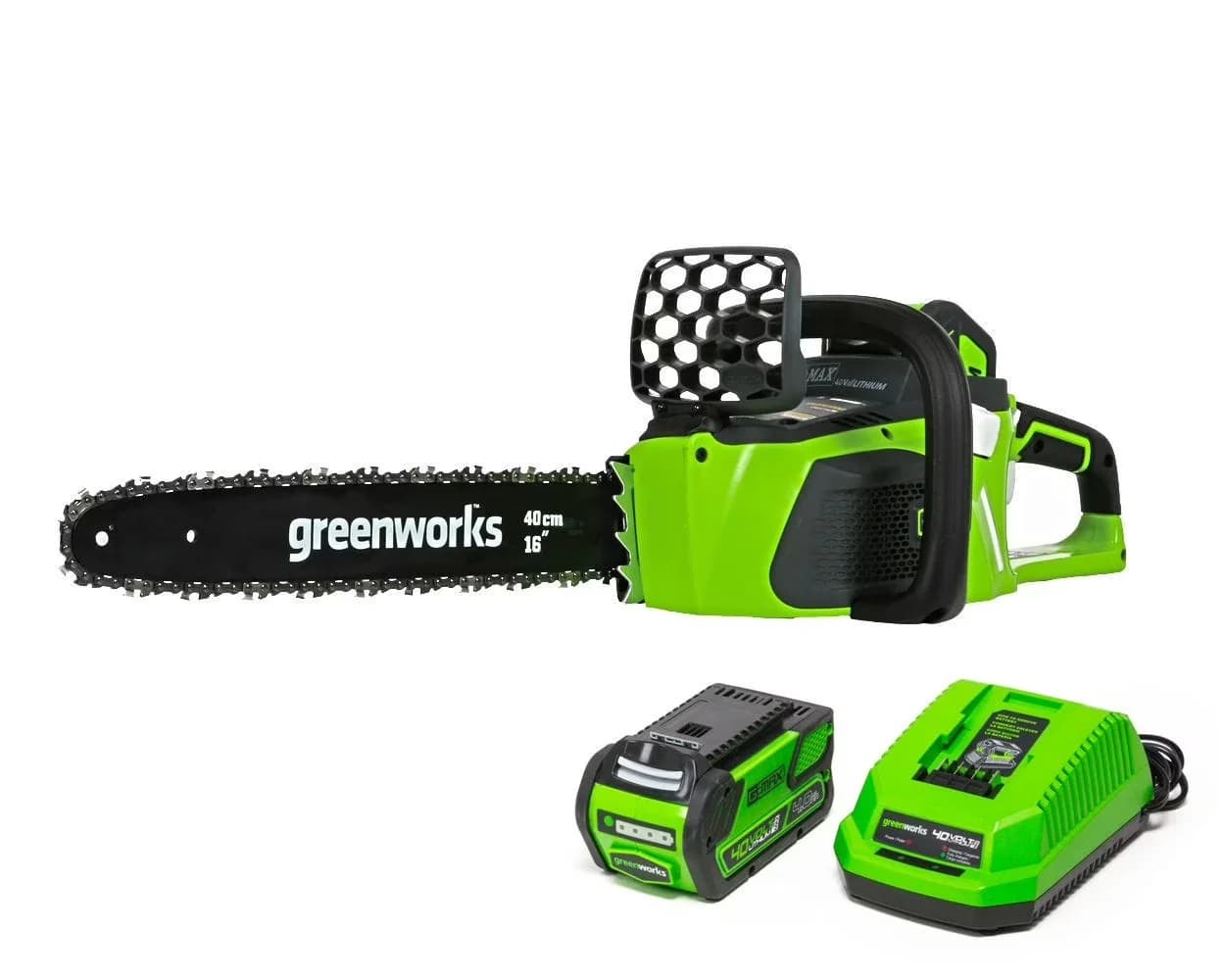 Reliable Chainsaw with Battery, 40V, 40V 16-inch Cordless Brushless - Green Model 776324