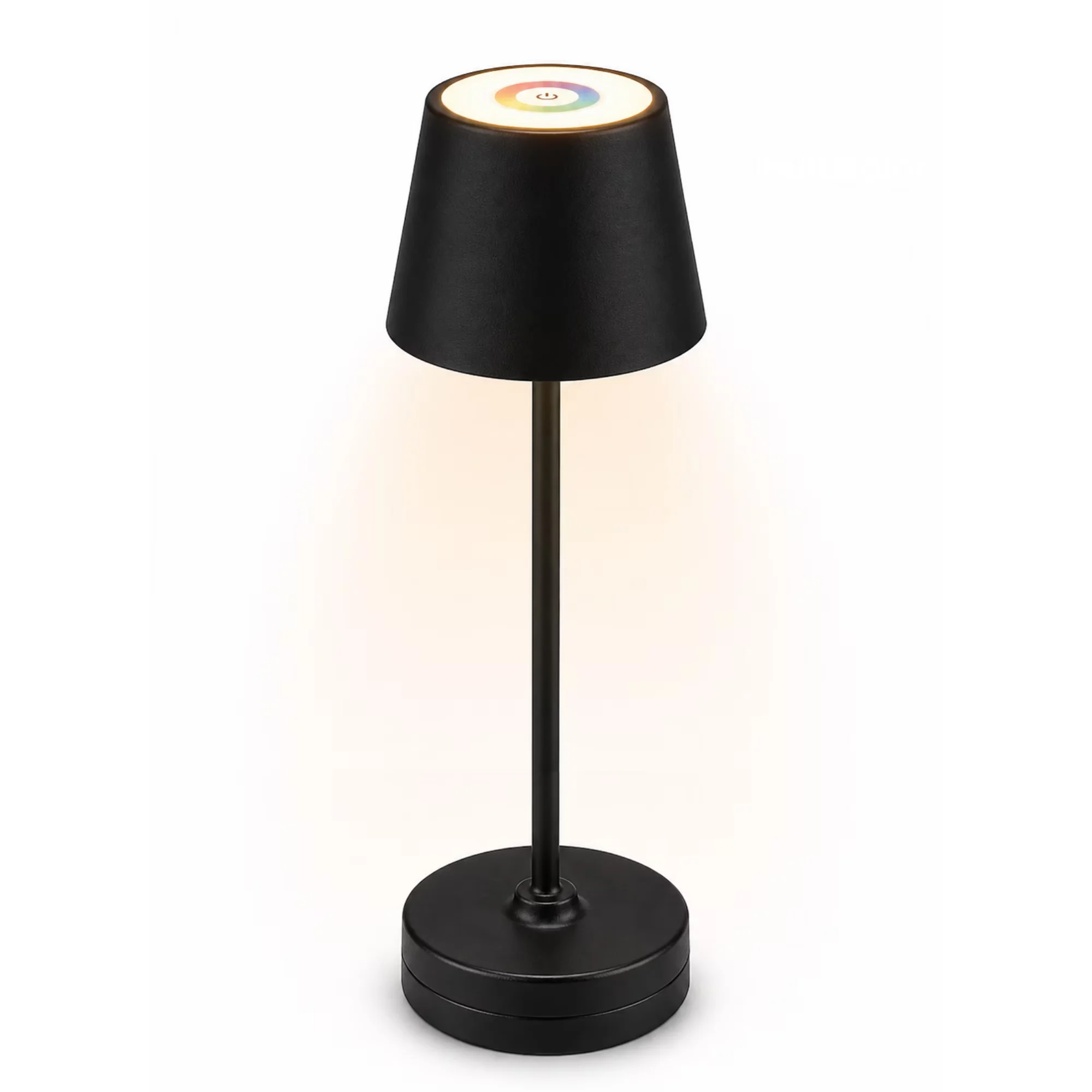 Reliable Lamp with LED, Battery, Mid-Century - Black Metal Base, Shade And Pole, Plastic Charge Base Model 49B6F3