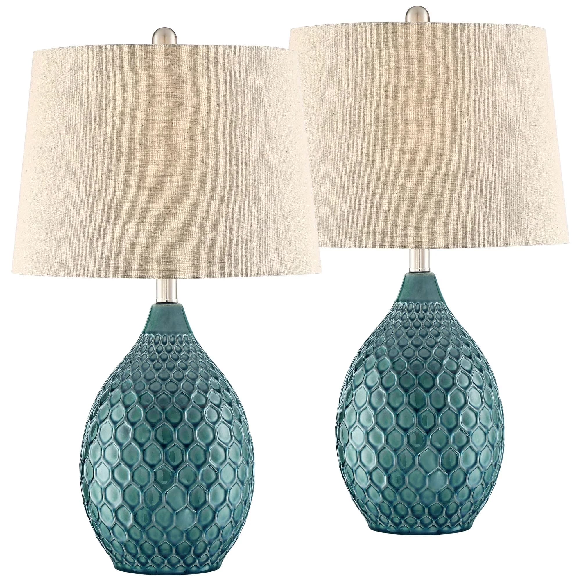Lamp Set Quality with Incandescent, Coastal - Ceramic Blue 3/4 - Universal Fit Model 39834D