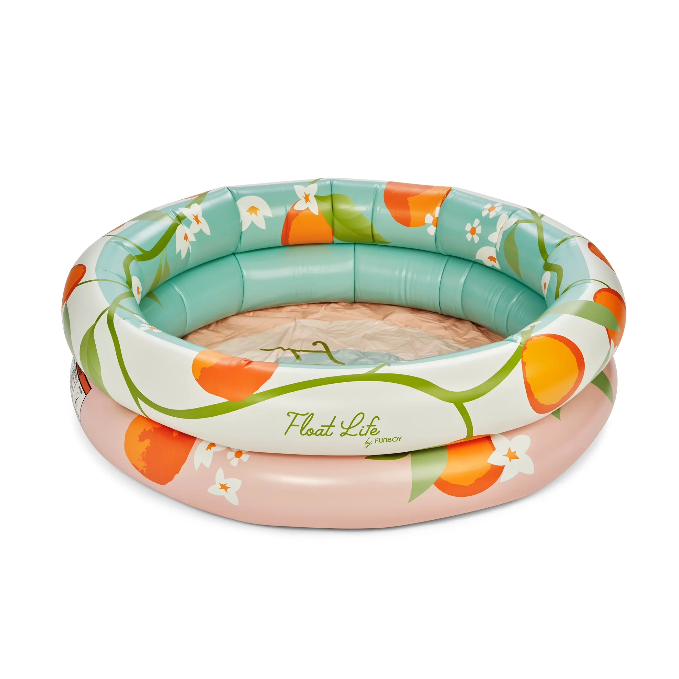 Premium Inflatable Pool with Fade Resistant, Orange Blossom Round 2-Ring - Multicolor Model 7D7C96