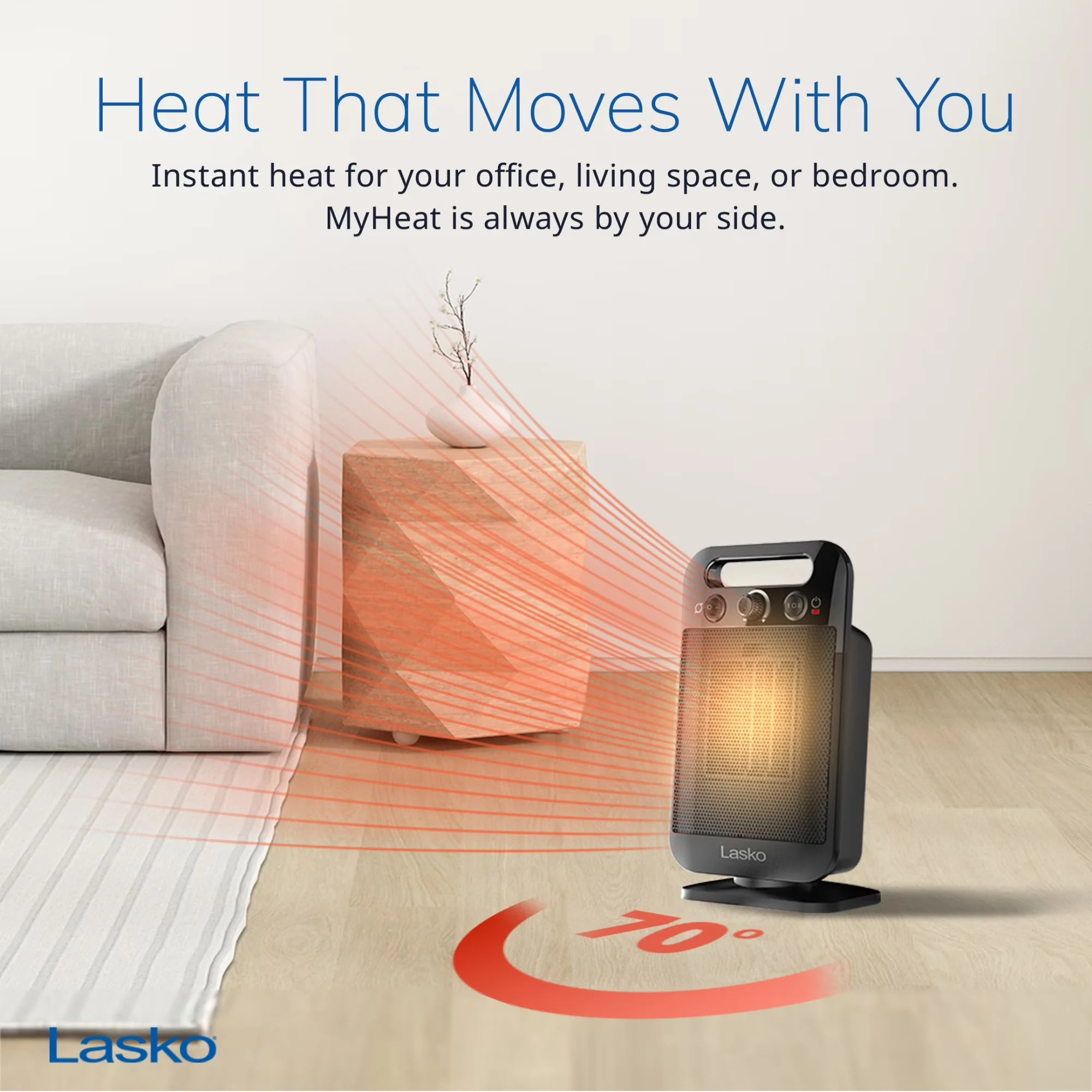 Innovative Portable And Electric Space Heater with Adjustable, Thermostat - Black Model 621E33