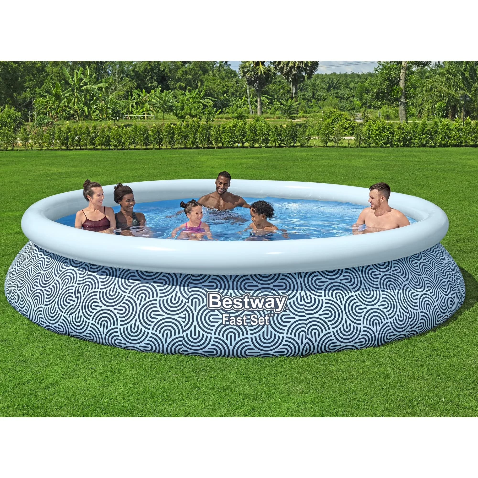 Essential Inflatable Pool with Puncture Resistant, Fill & Rise, : Fast Set - Blue Model 71CE0B