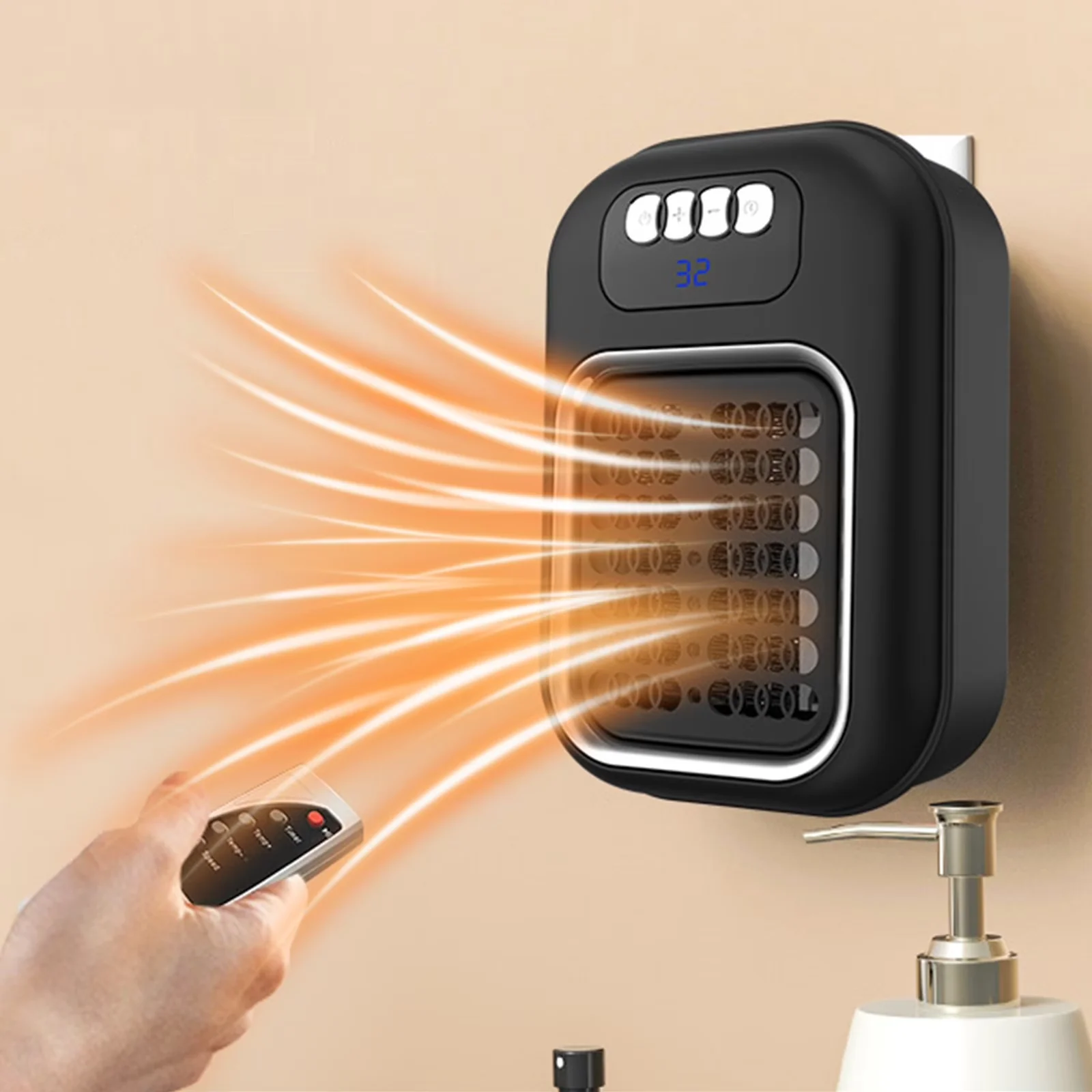 Compact Portable And Electric Space Heater with Flame Resistant, Easy To Clean - A for Indoor, Home Model 2327F3