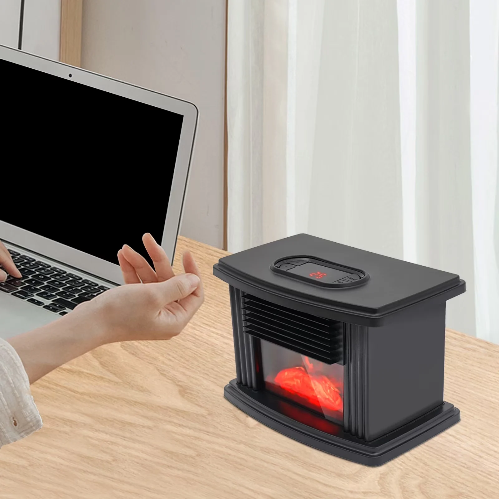 Portable And Electric Space Heater Efficient with 1000W, Adjustable Heat - Black for Small, Rooms Model BF01C7