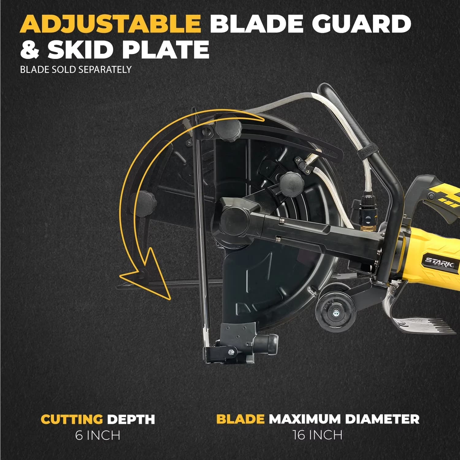 Power Saw Modern with 3200W, Lightweight, 6" Cutting Depth - Yellow - Contemporary Style Model 16B0DD