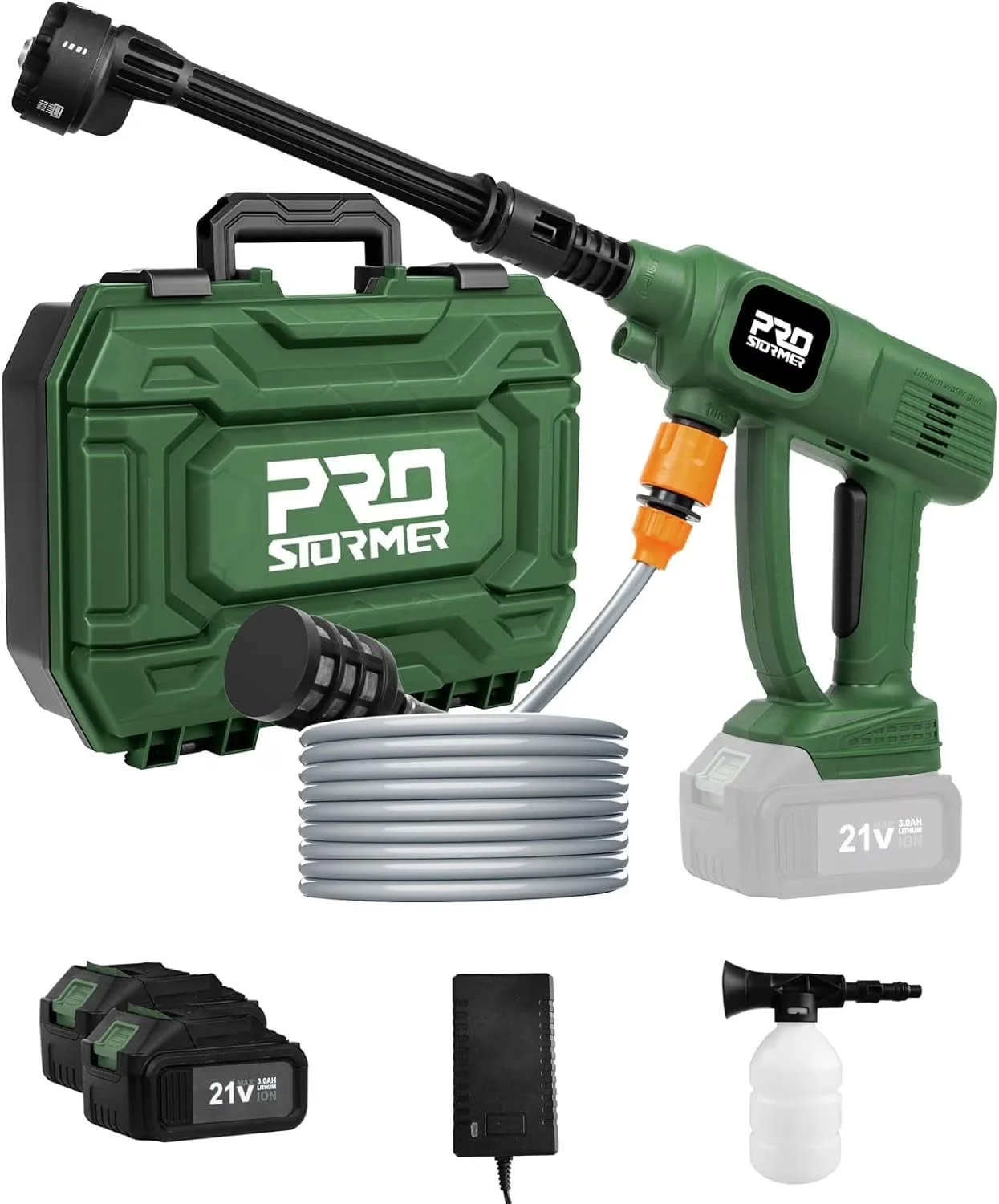 Compact Pressure Washer with Battery, Quick Connect Tips for Car, Home - Model 7FC6C3