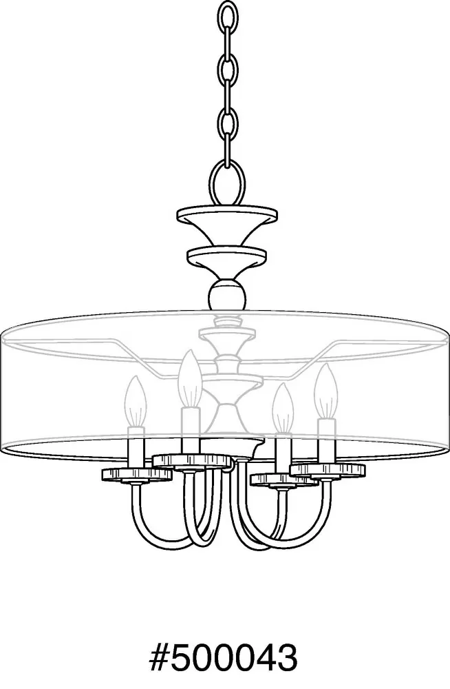 Modern Ceiling Lights Fixture with Incandescent, Transitional, Looking Glass - Steel Model C55D58