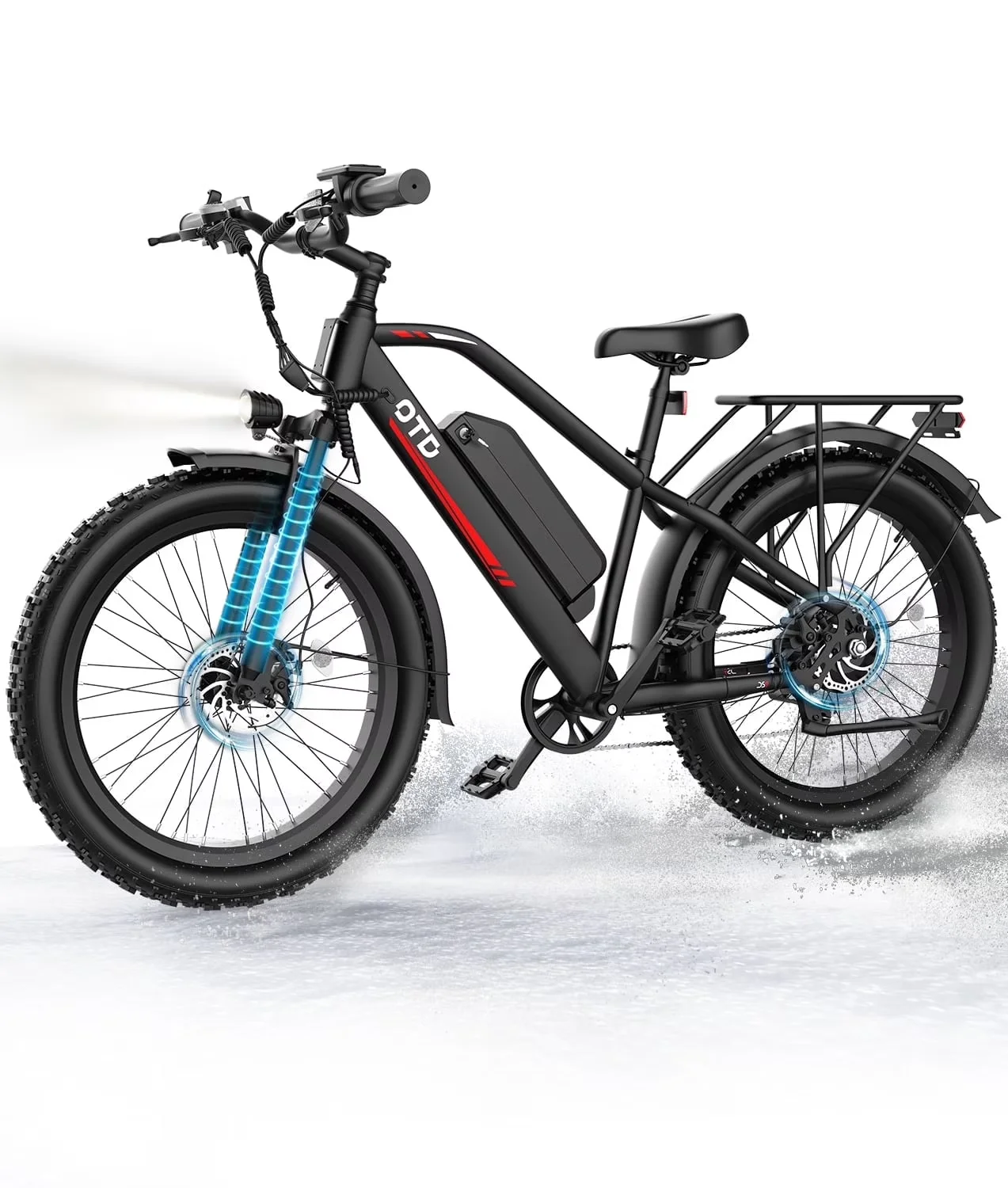 Professional Electric Bike with Battery, 1600W - Black - Easy to Use Model 9E9A42