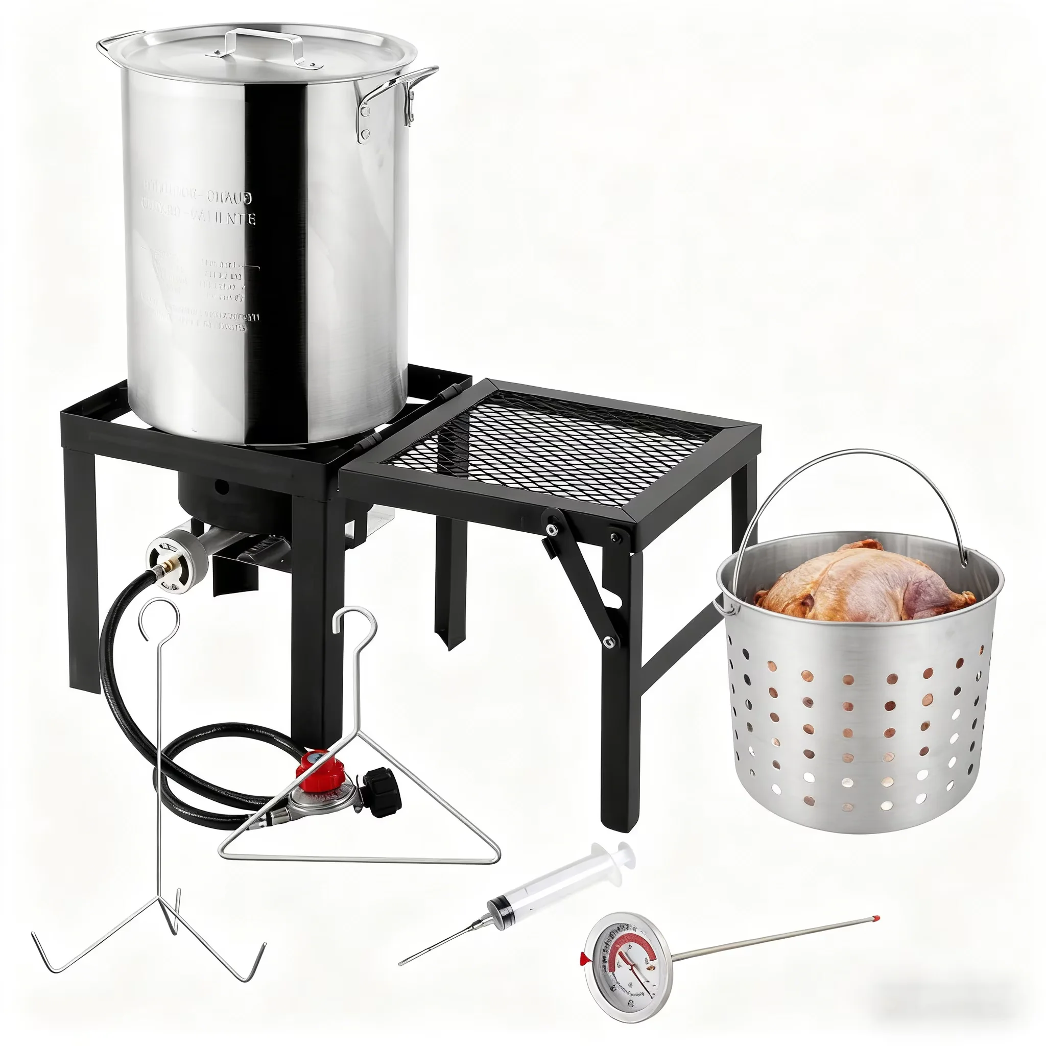 Versatile Outdoor Fryer - Silver Aluminum 30QT for Daily Use Model 9E0214