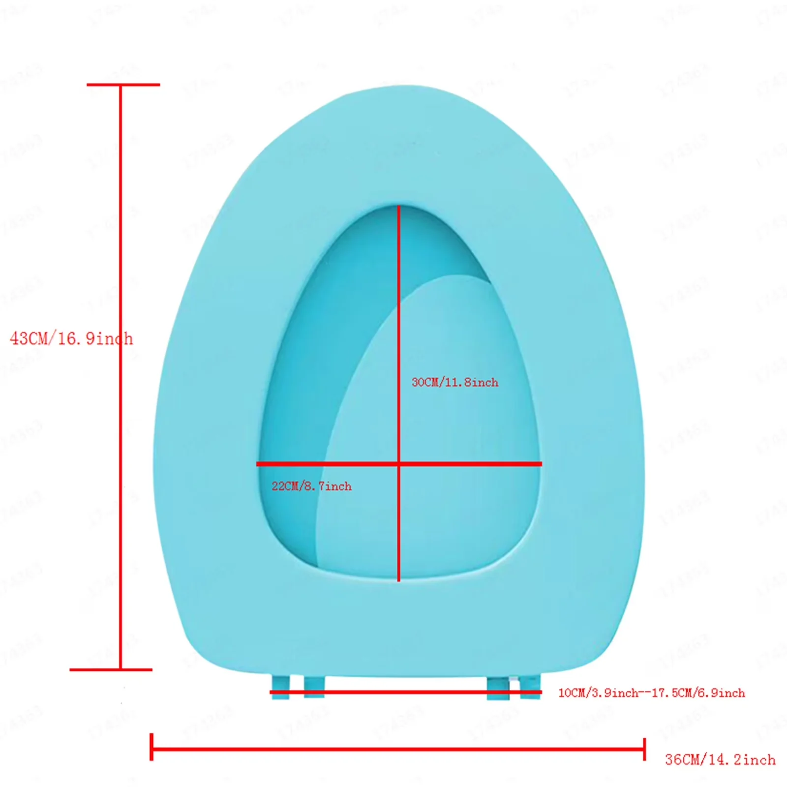 Premium Toilet Seats And Lid with Easy Installation, Comfortable Ergonomic Design - Plastic Blue Model 2978D4