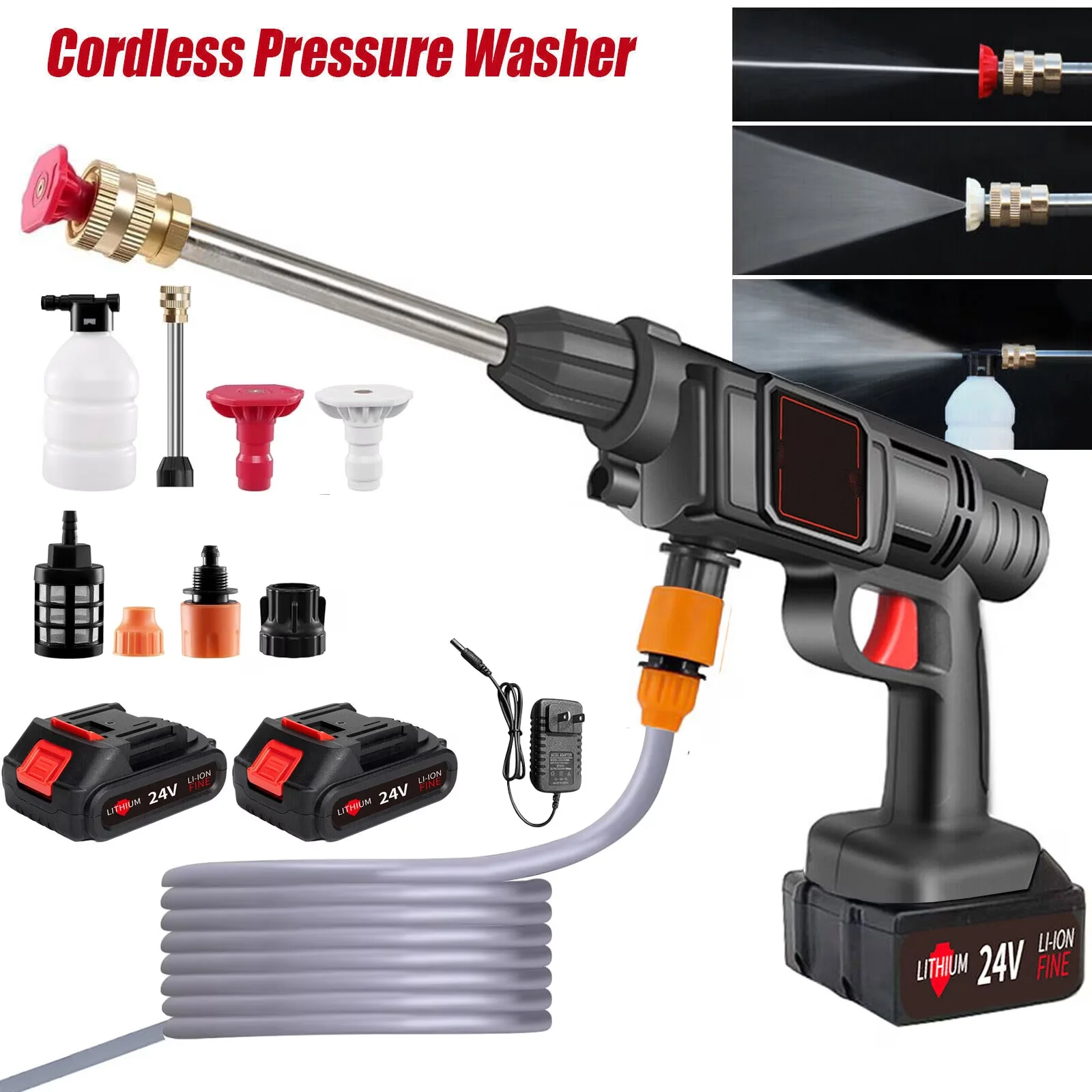 Professional Pressure Washer with Battery, 21V, 21V Cordless for Car, Patio - Model CDDA6C