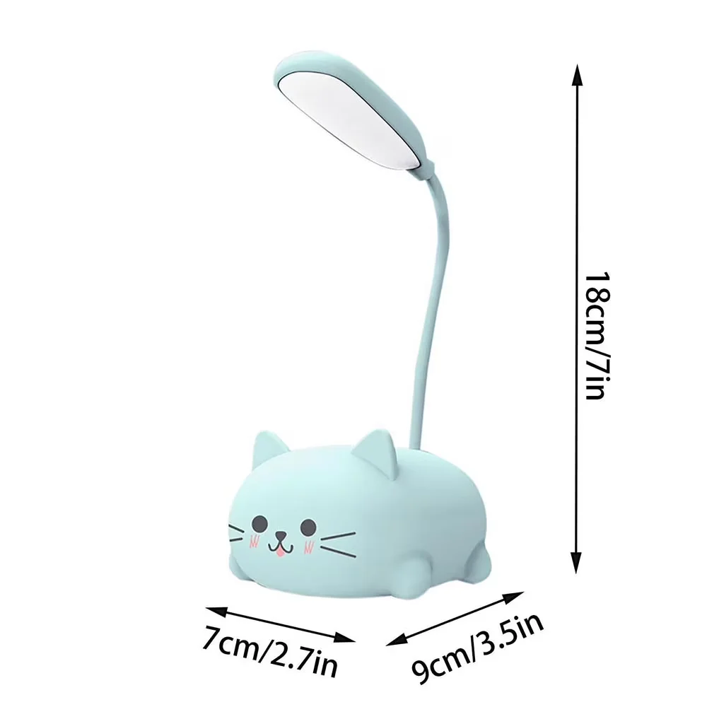 Compact Desk Lamp with LED, Battery, Gooseneck - Blue Abs for Home Office, Bedroom Model E072C7