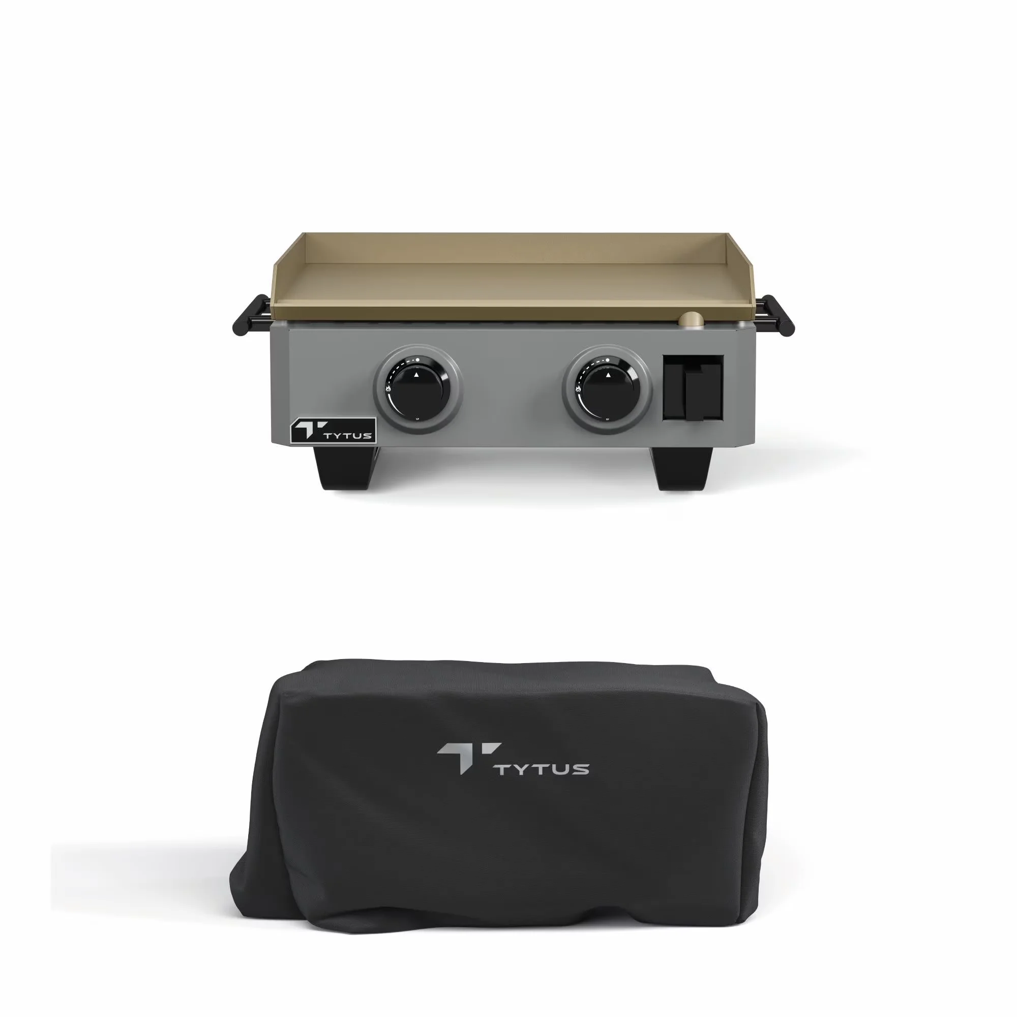 Flat Top Grill Stylish with Portable, Cover, Emberwood Gas Griddle - Powder Coated Steel Gray Model C94FF0