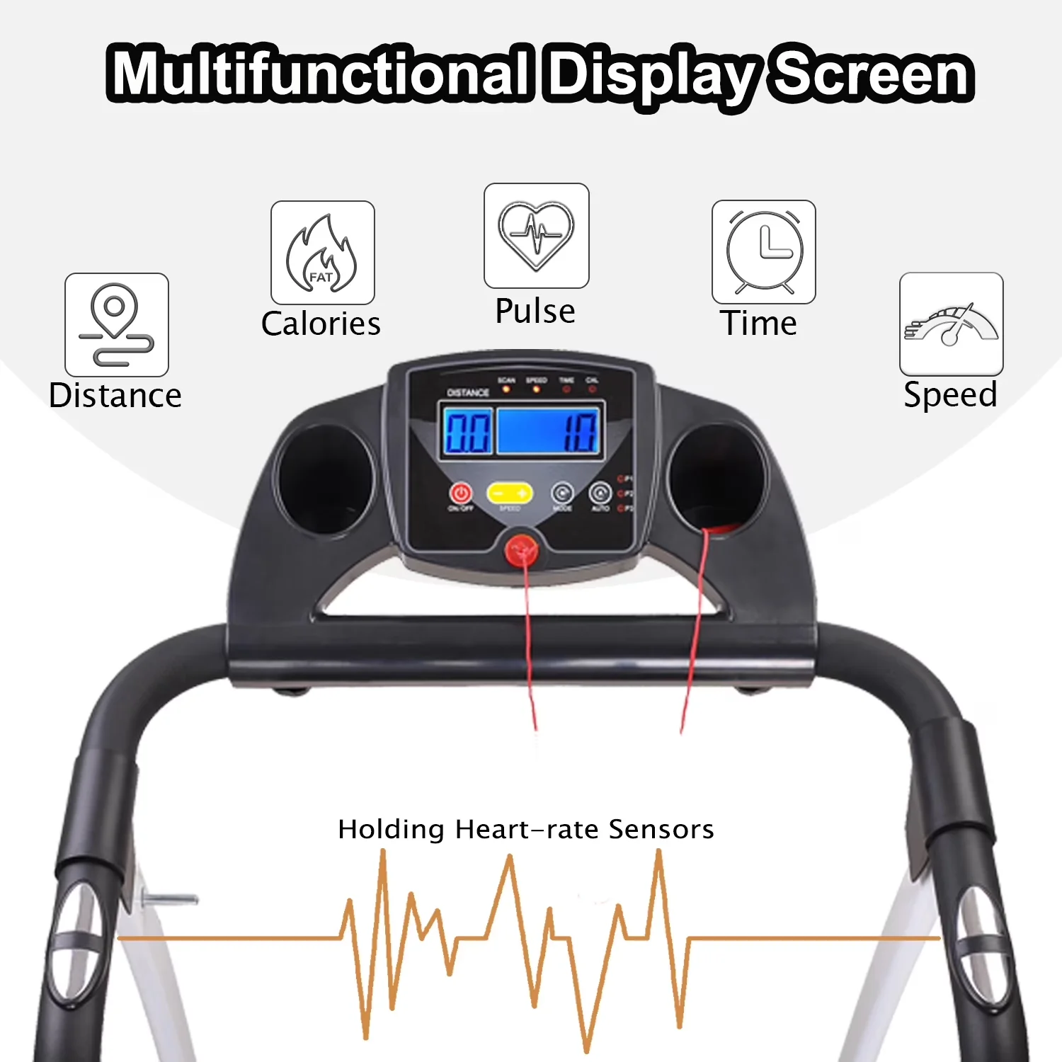 Durable Home Gym with Foldable, 1.5HP Electric Folding Treadmill - Metal White for Home Model 1D9219