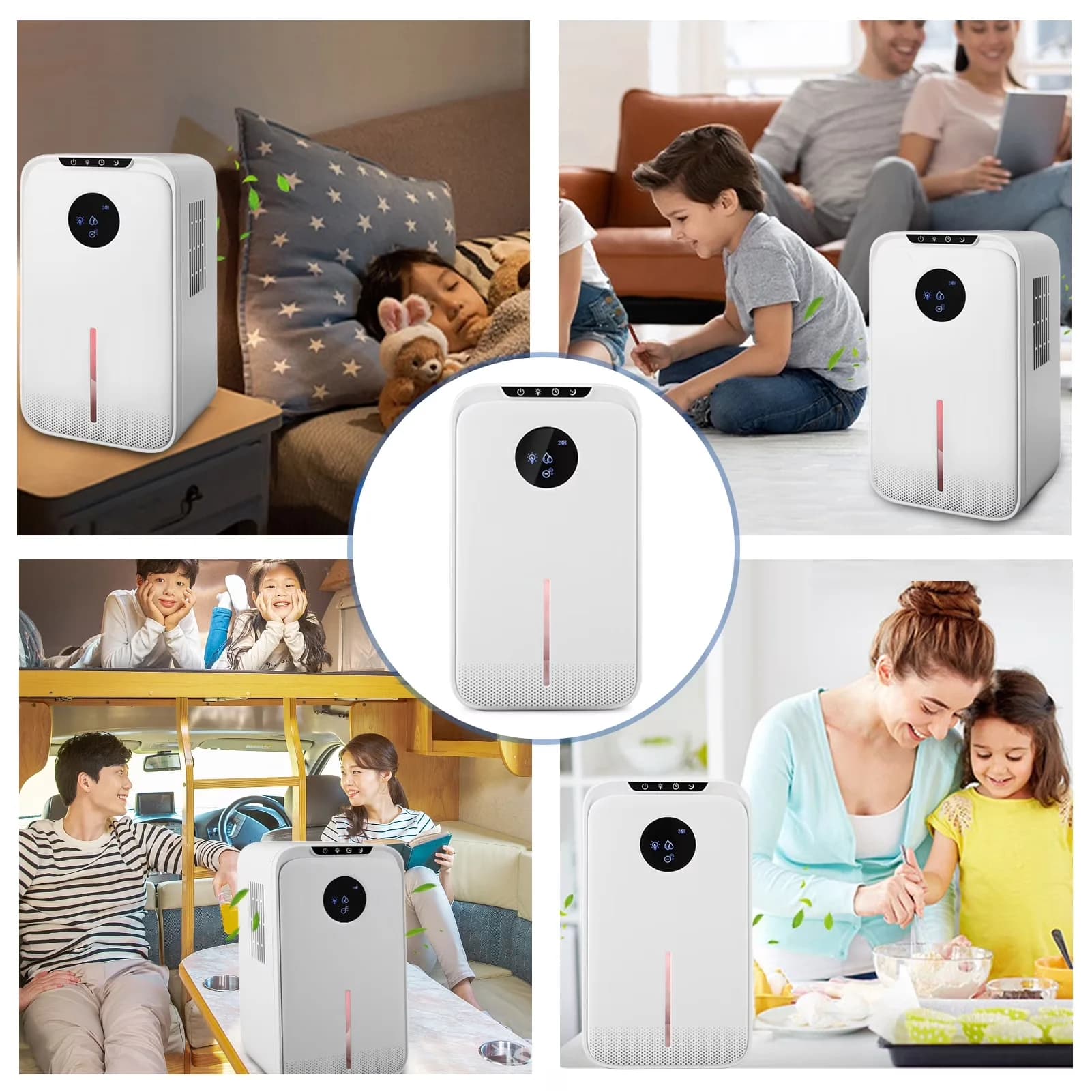 Dehumidifier Durable with Automatic Shut-Off, 8/12/24 H timer setting - White for Bathroom Model B4F58A