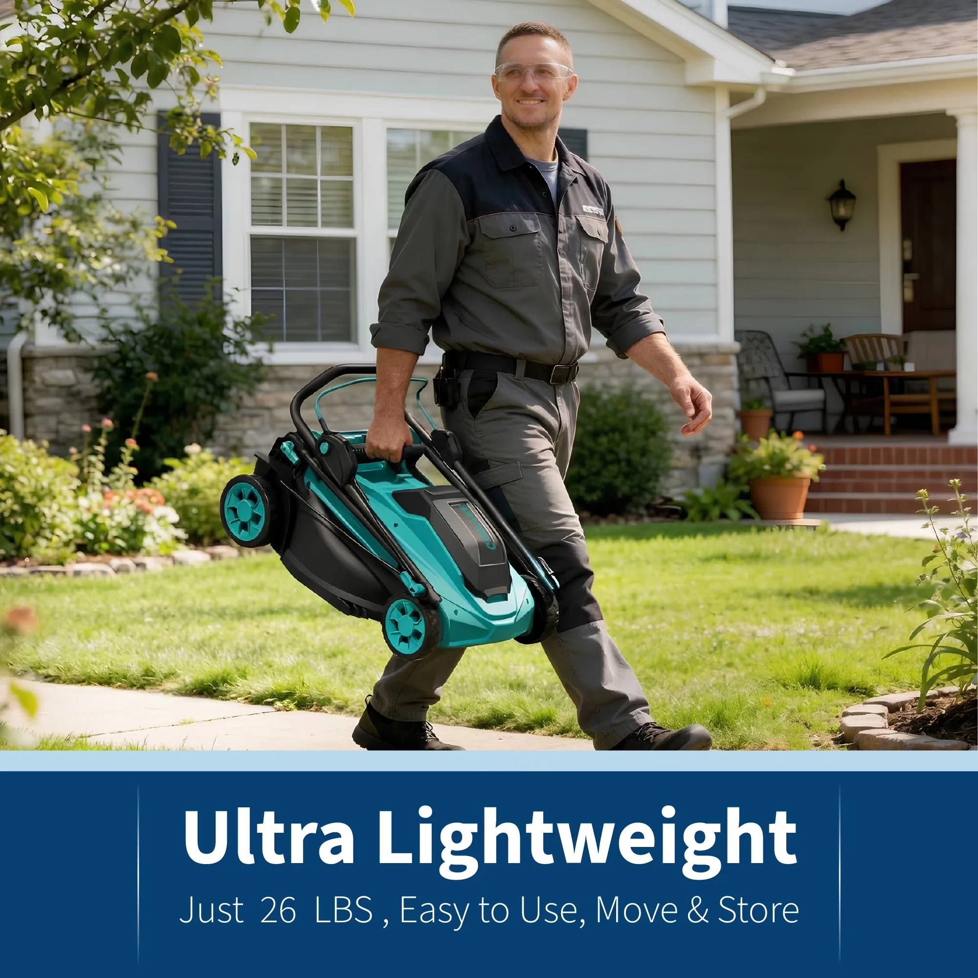 Premium Push Mower with 40V, Adjustable, Built - Black + Green - Universal Fit Model 87C1C6