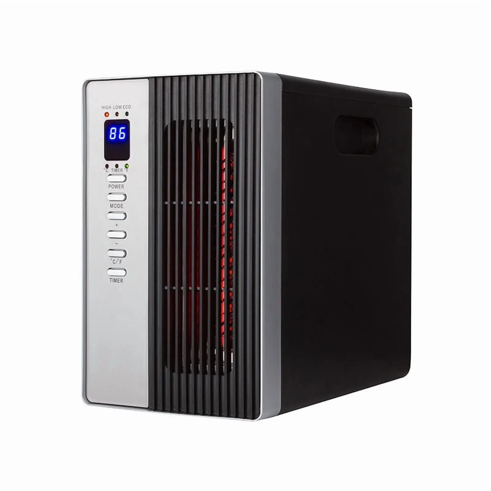 Sleek Portable And Electric Space Heater with 1500W, Adjustable, Timer Setting - Black Model B92D07