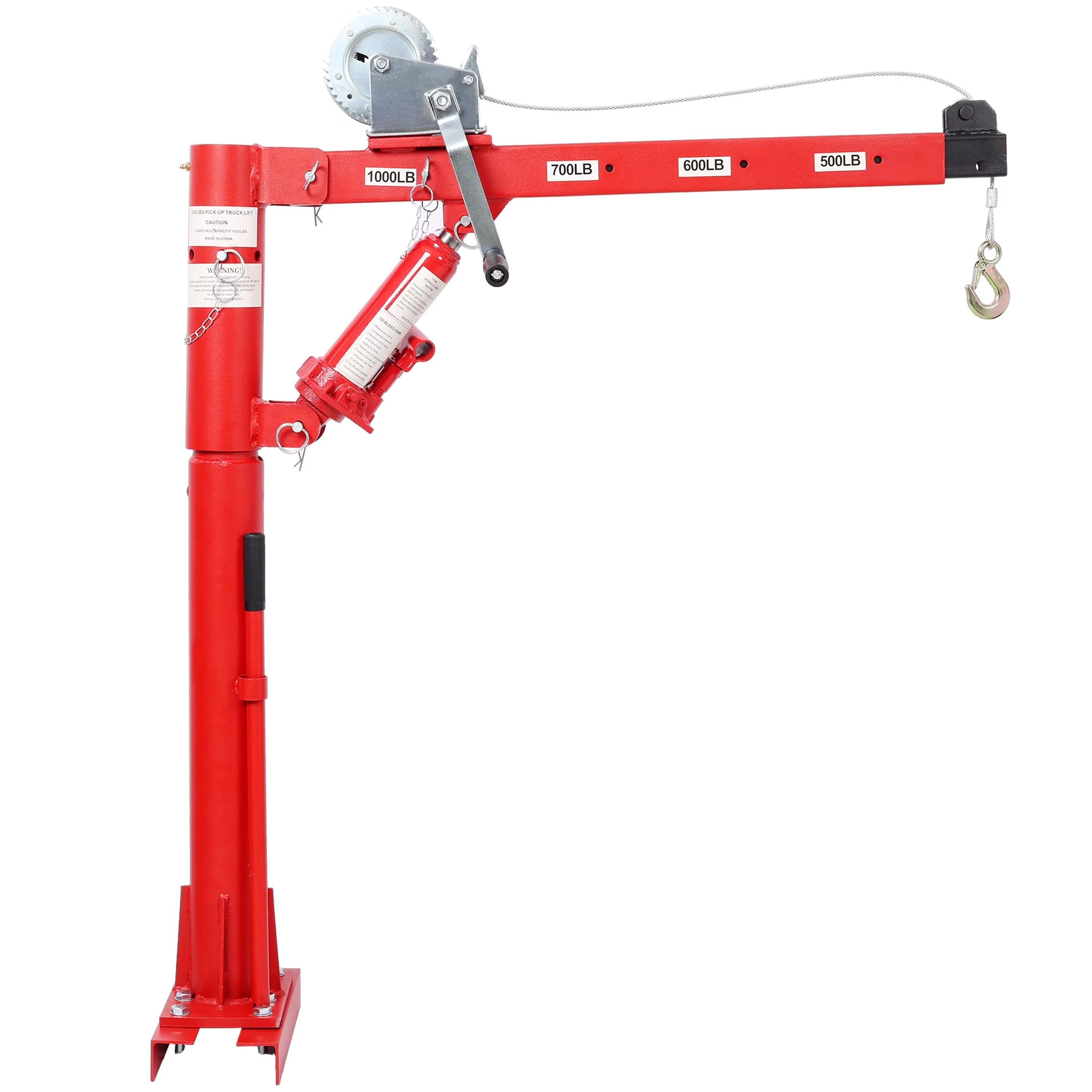 Stylish Push Mower with Adjustable, 1000 LBS Capacity Pickup Truck Crane - Red#5 Steel Model 76A7EE
